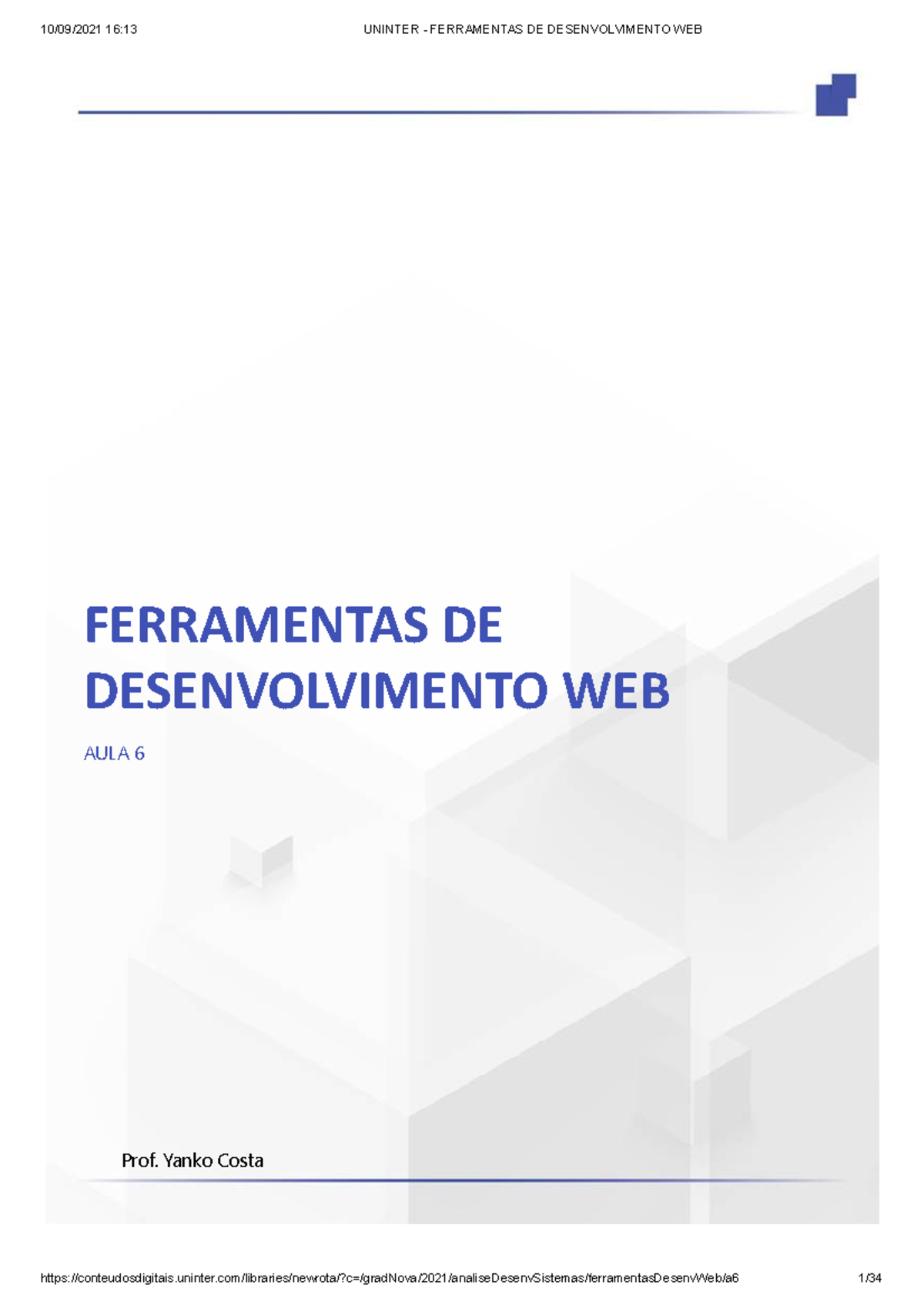 Ferramentas de Desenvolvimento Web aula 6 - FERRAMENTAS DE ...
