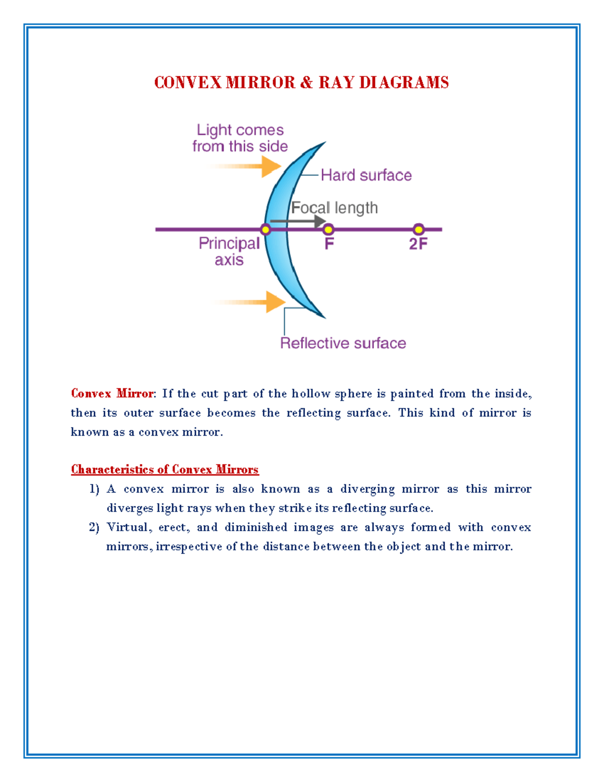 6b. Ray Diagrams of Convex Mirrors - CONVEX MIRROR & RAY DIAGRAMS ...
