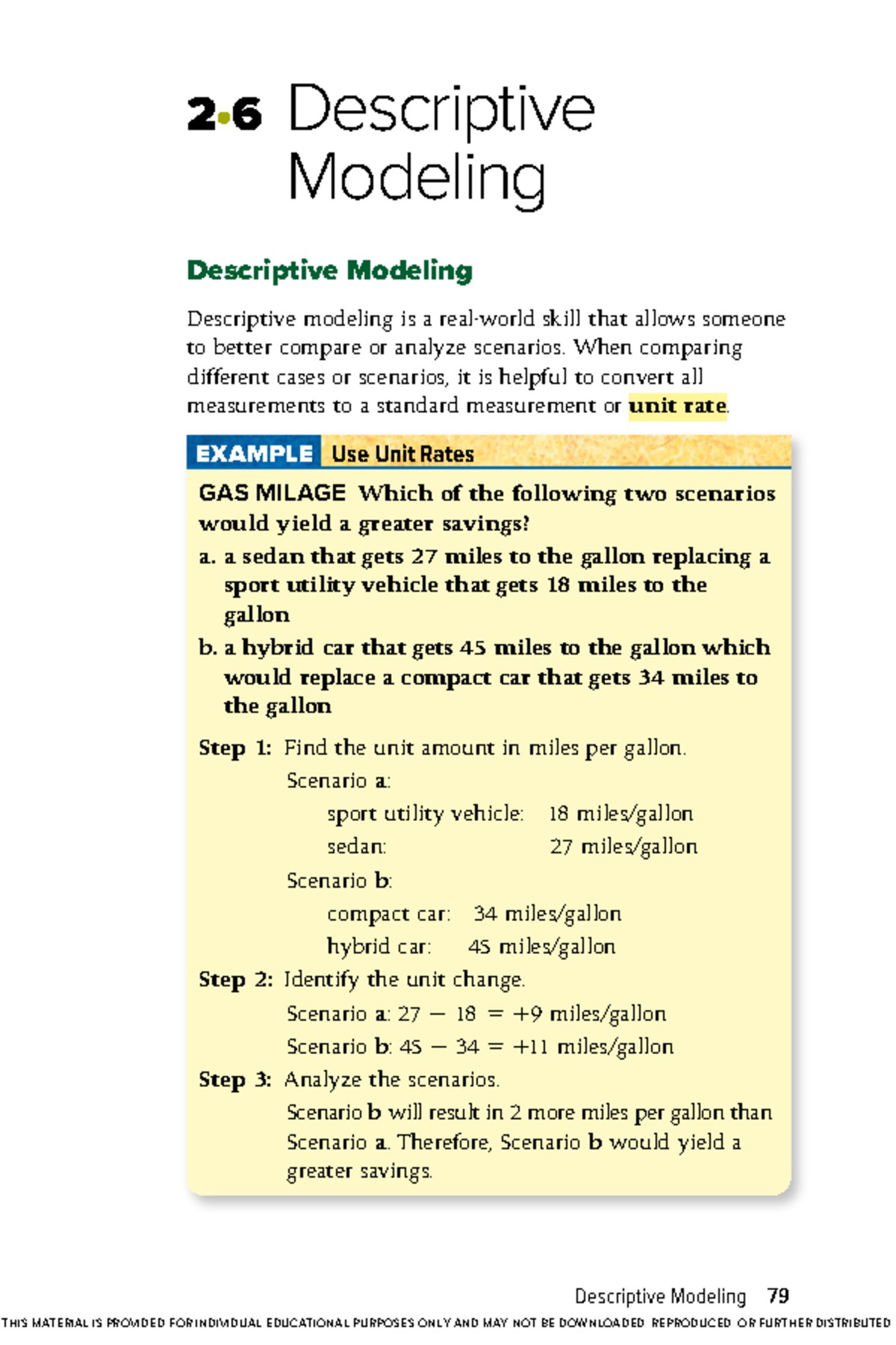 Quick Review Math Handbook (Teacher Edition) • Descriptive Modeling - 2 ...