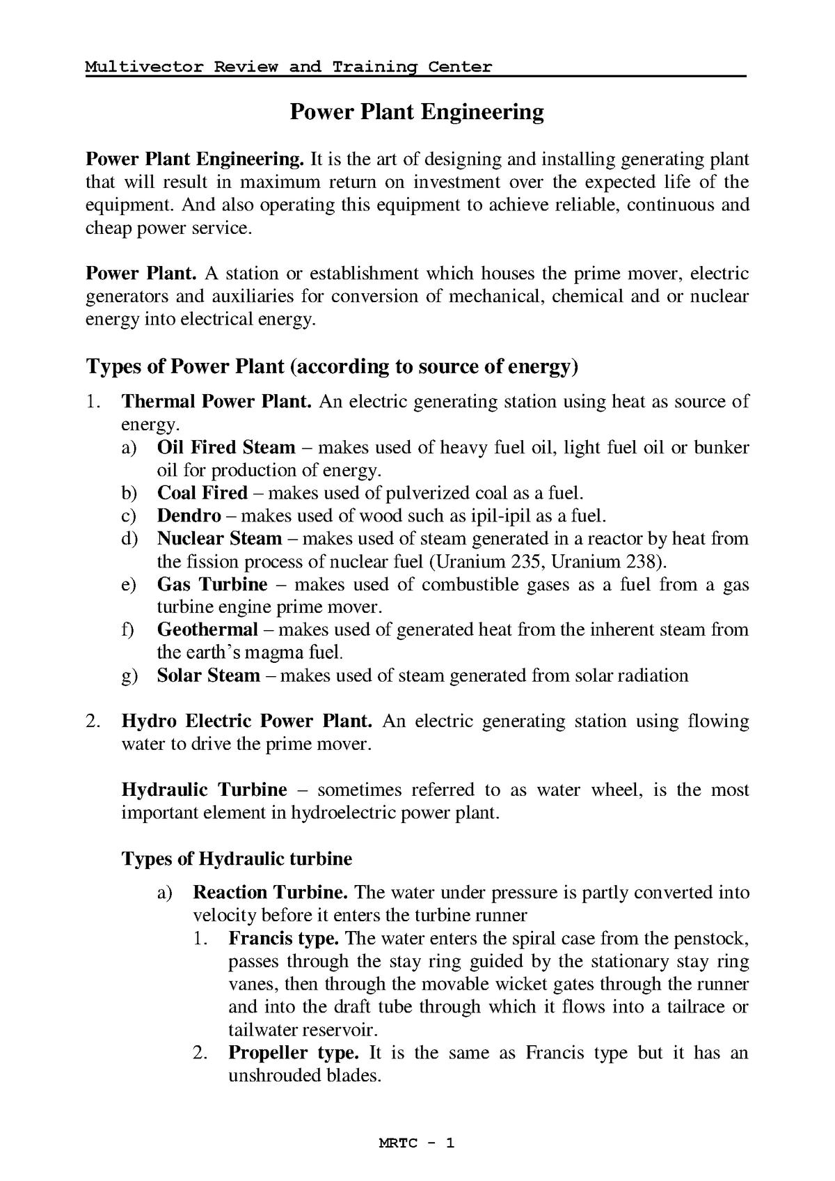 essay on power plant