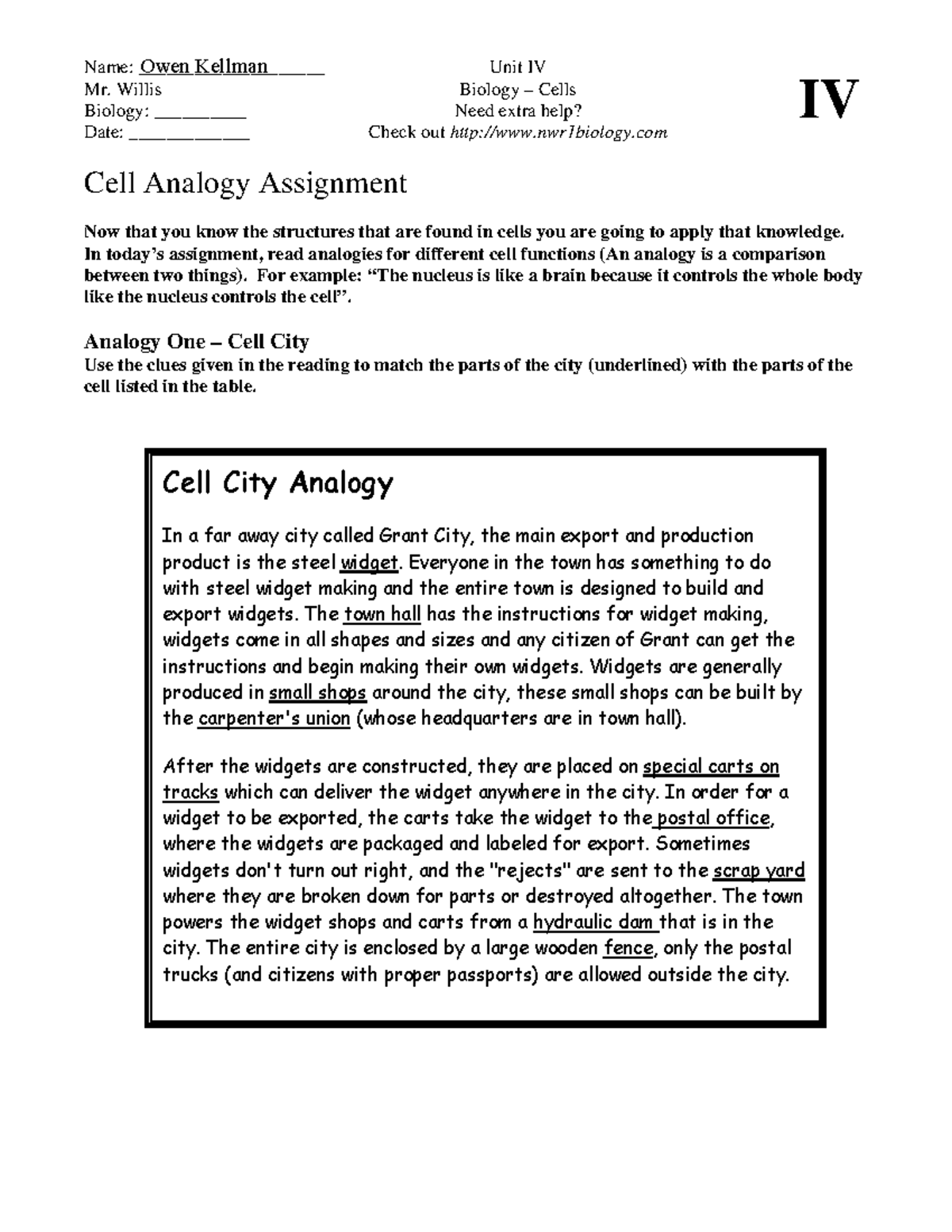 Kami Export - Owen Kellman - cell anaolgy - 21*21 - Principles of Throughout Cell City Analogy Worksheet