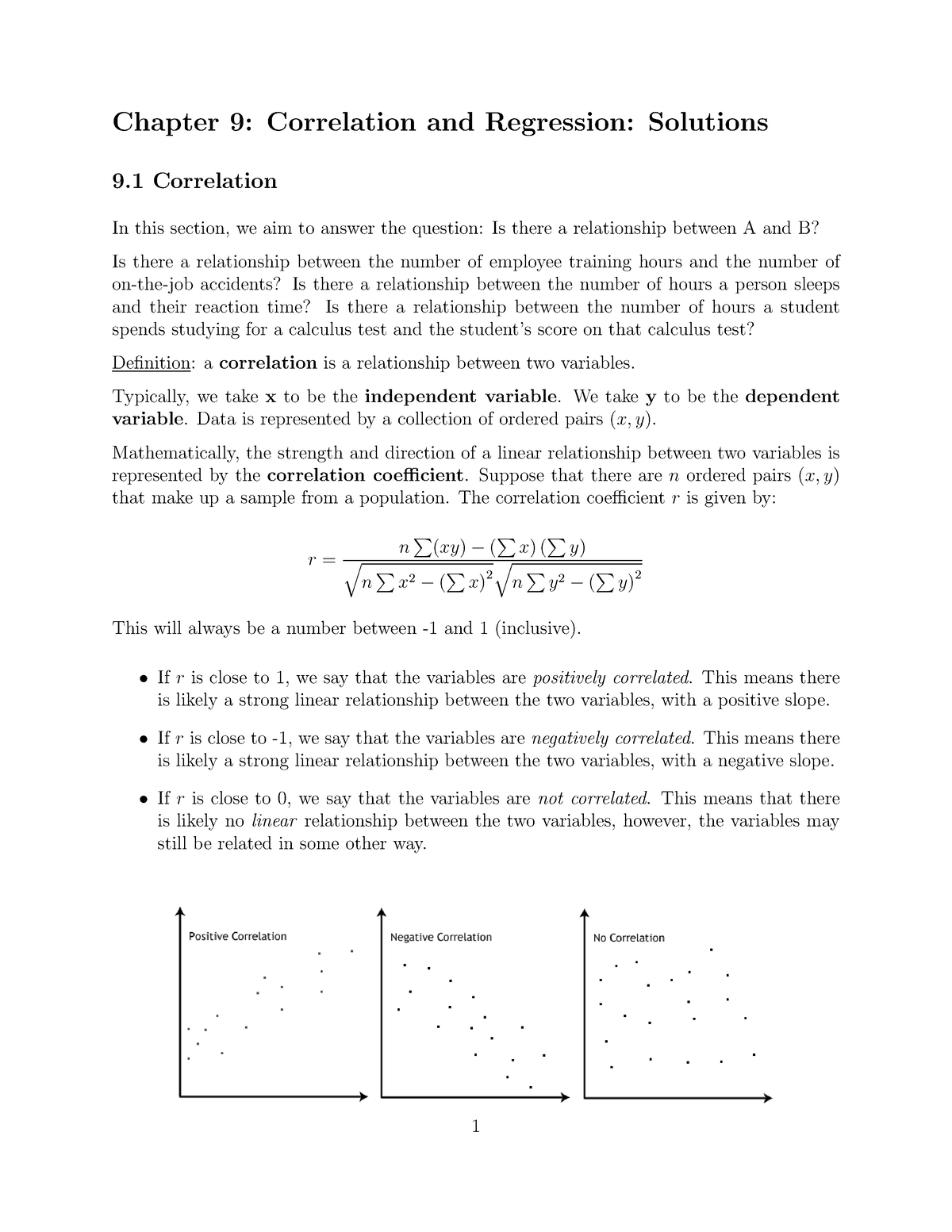 Regression Correlation - Chapter 9: Correlation And Regression ...