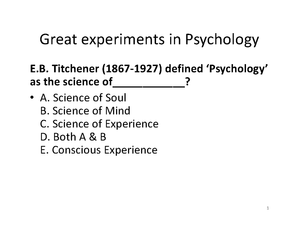 great experiments in psychology pdf