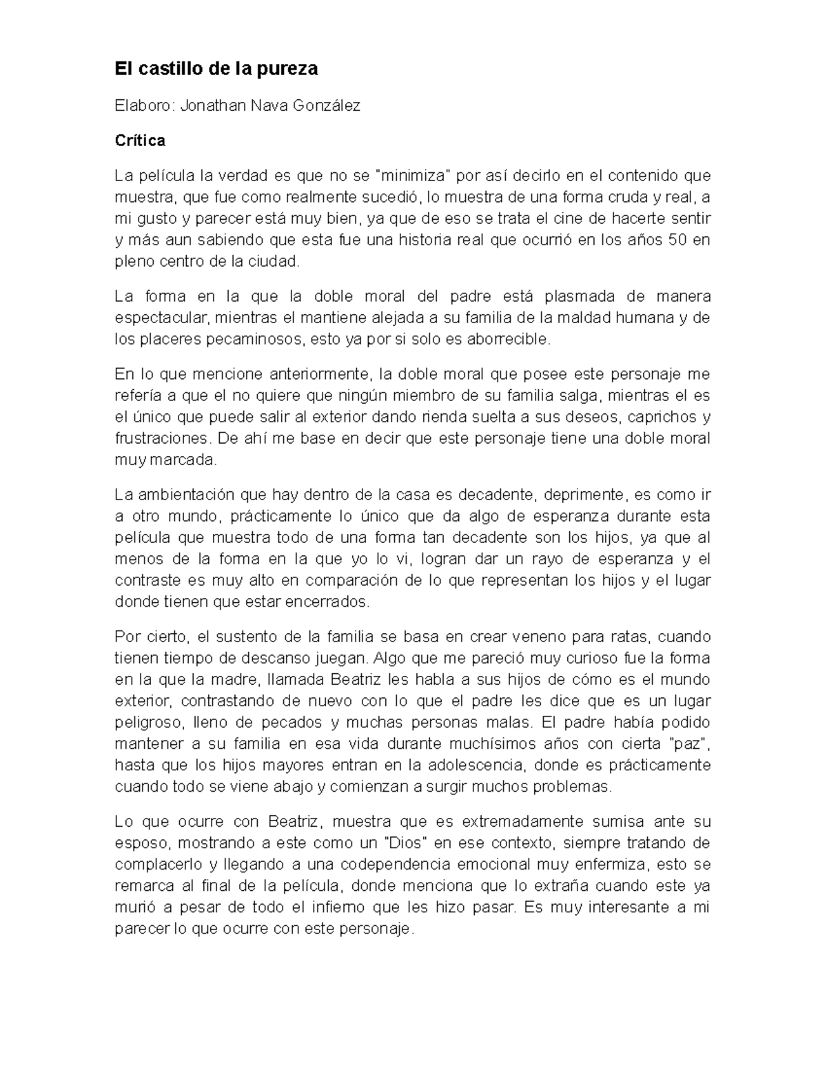 El Castillo De La Pureza Introduccion A La Psicologia Studocu