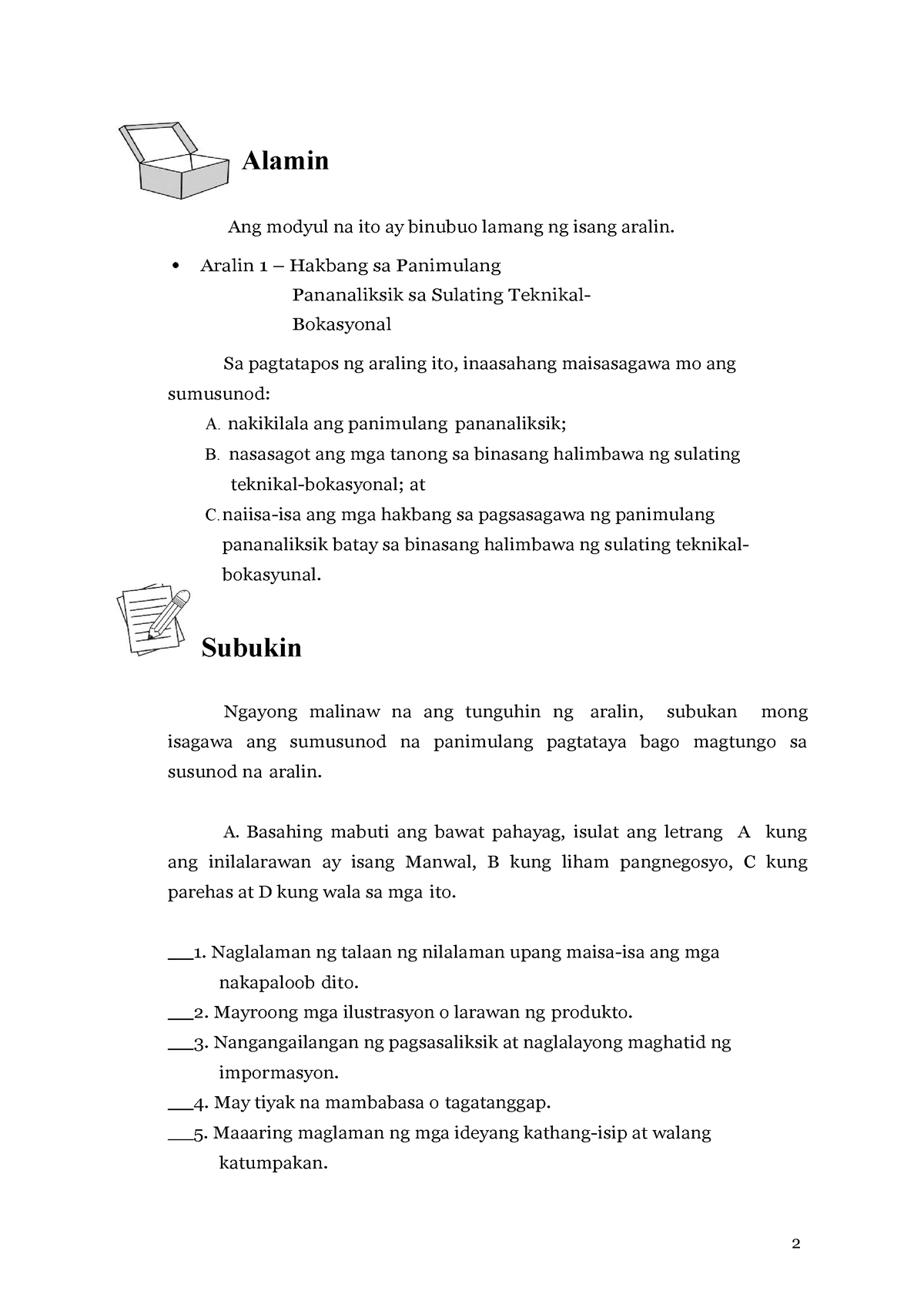 Final Filipinotechvoc Q1 M4-converted - 2 Alamin Ang Modyul Na Ito Ay ...