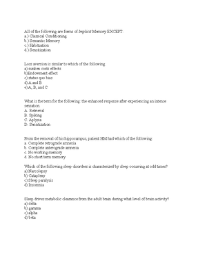 Unit 3 Class Notes - Class 3/ Memory Types: Declarative (explicit) vs ...