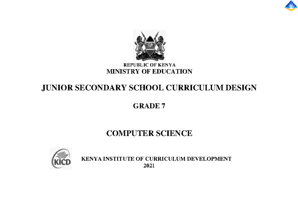 CD 7 Computer Science - REPUBLIC OF KENYA MINISTRY OF EDUCATION JUNIOR ...