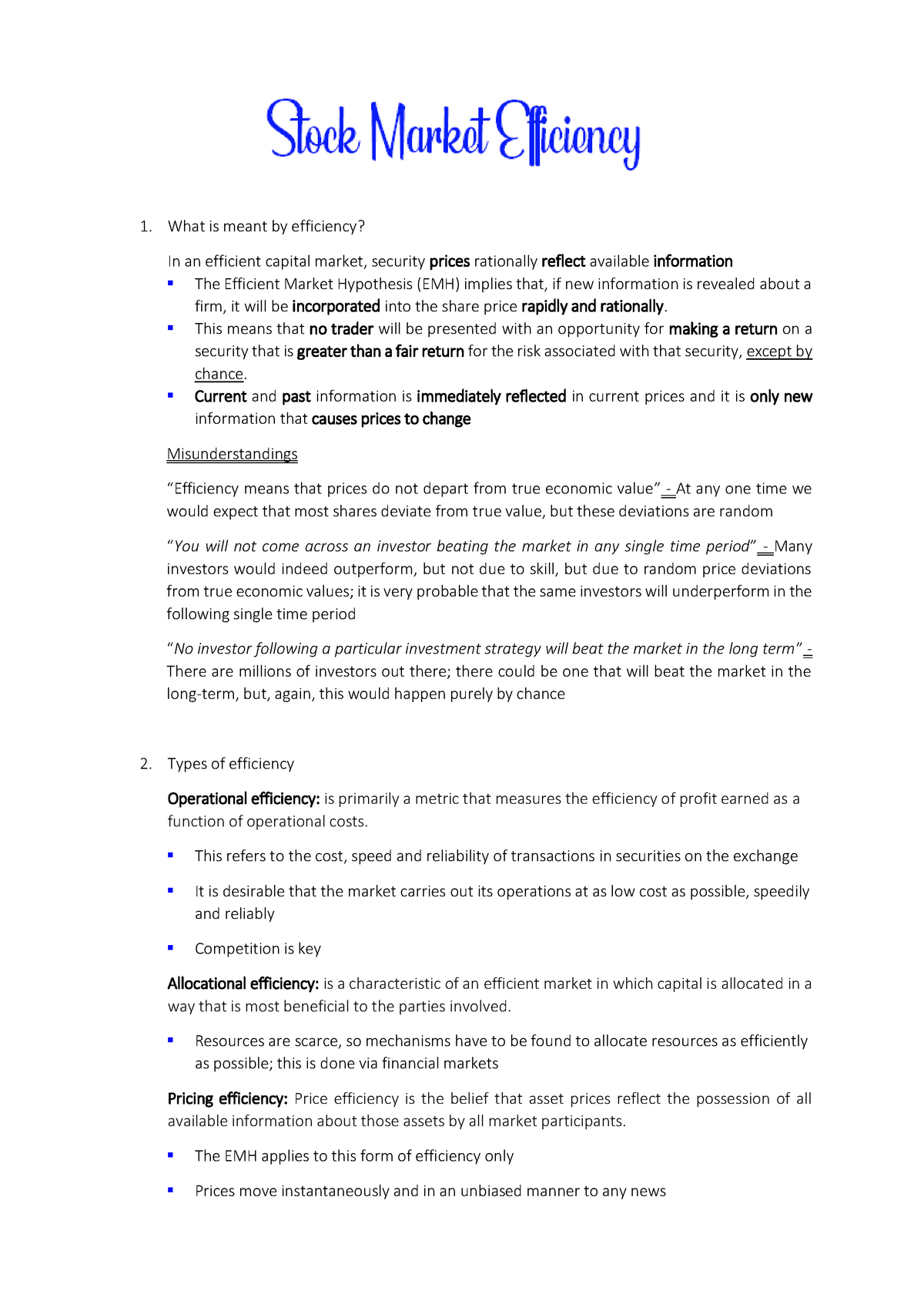 Stock Market Efficiency Warning Tt Undefined Function 32 What Is Meant By Efficiency In An 5091