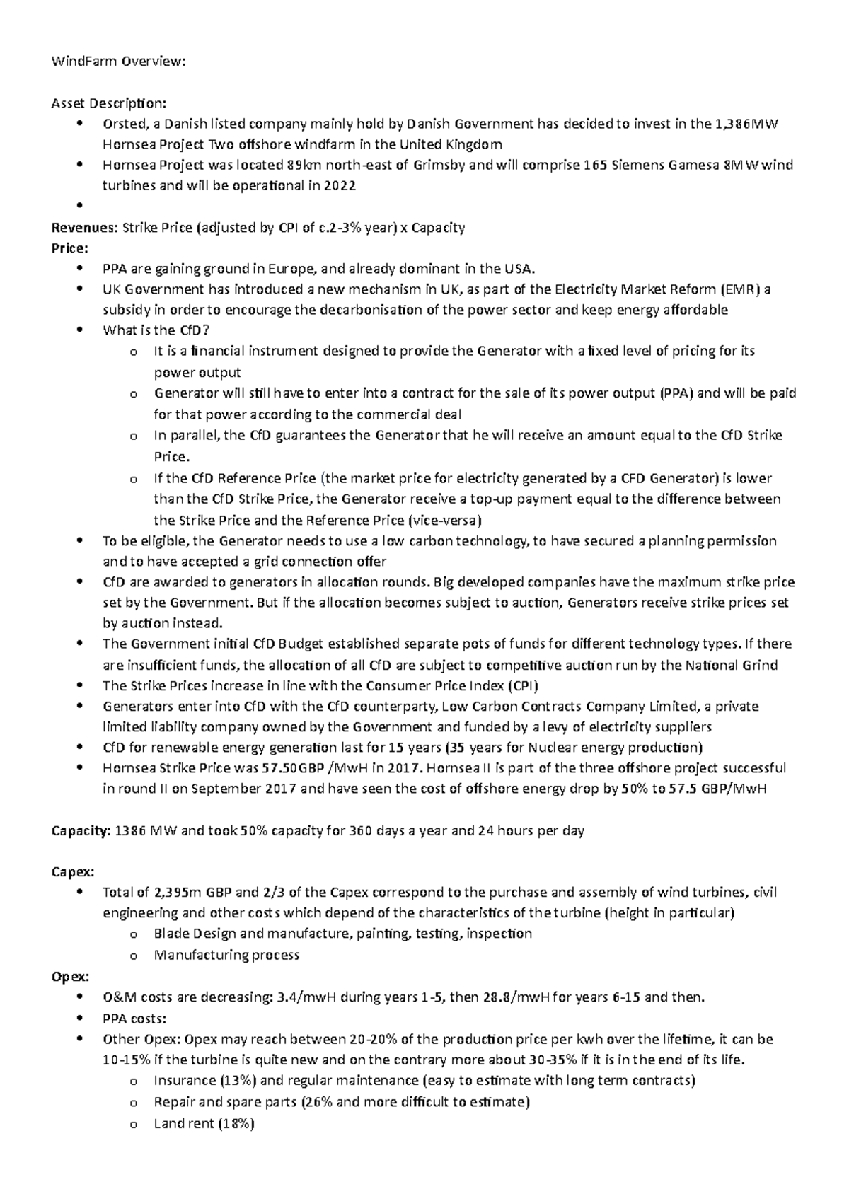 Wind Farm Overview - Notes de cours 1 - WindFarm Overview: Asset ...
