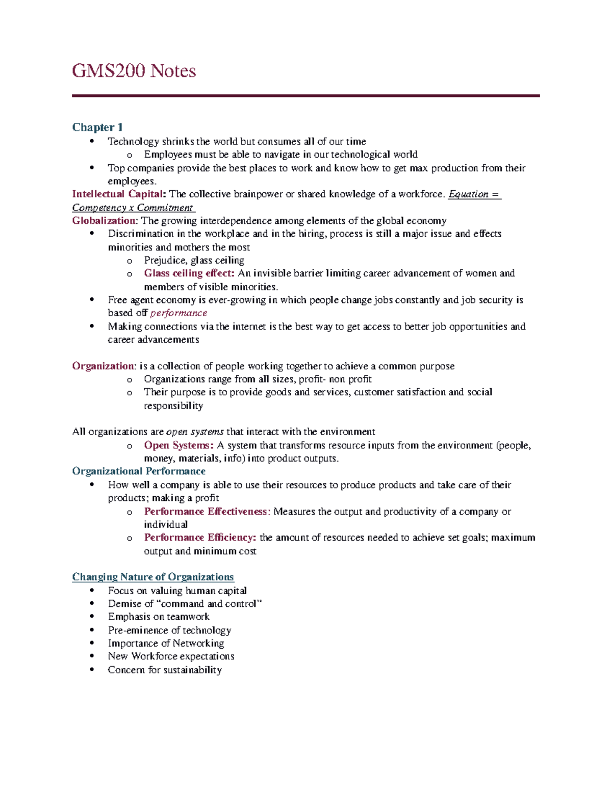 GMS200 NOTES, all chapters included - GMS200 Notes ####### Chapter 1 ...
