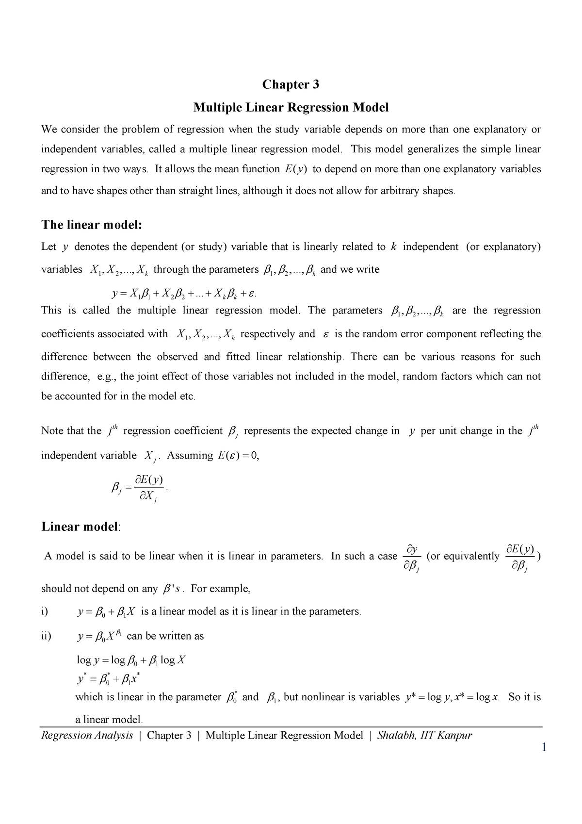 Chapter 3-Regression-Multiple Linear Regression Model - Regression ...