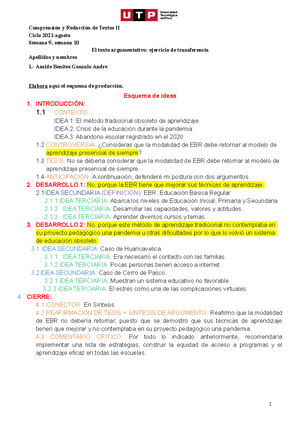 Comprensión Y Redacción De Textos II - 100000N04I - UTP - Studocu