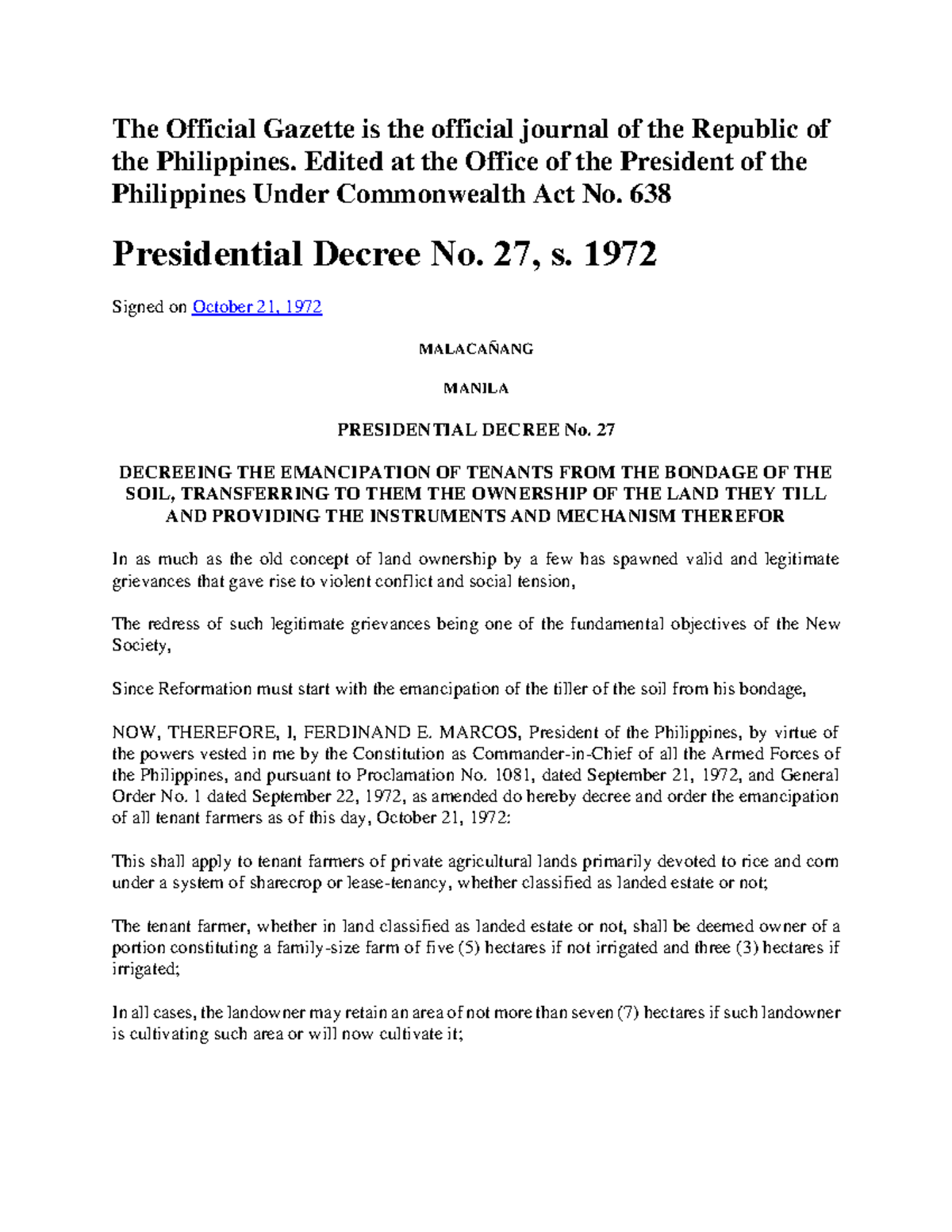 Presidential Decree 705 Tagalog Summary