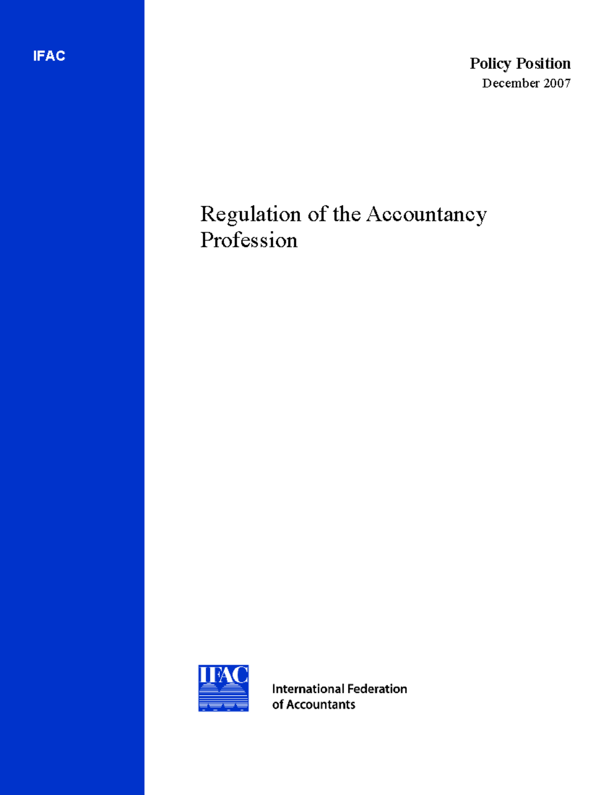 0712regulationpaper - lecture - Page | 1 Policy Position December 2007 ...