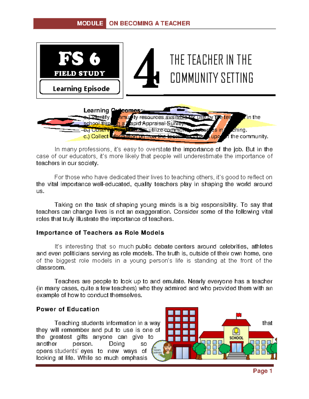 Learning Episode 4 - Lecture Notes 4 - Learning Outcomes: A.) Identify ...