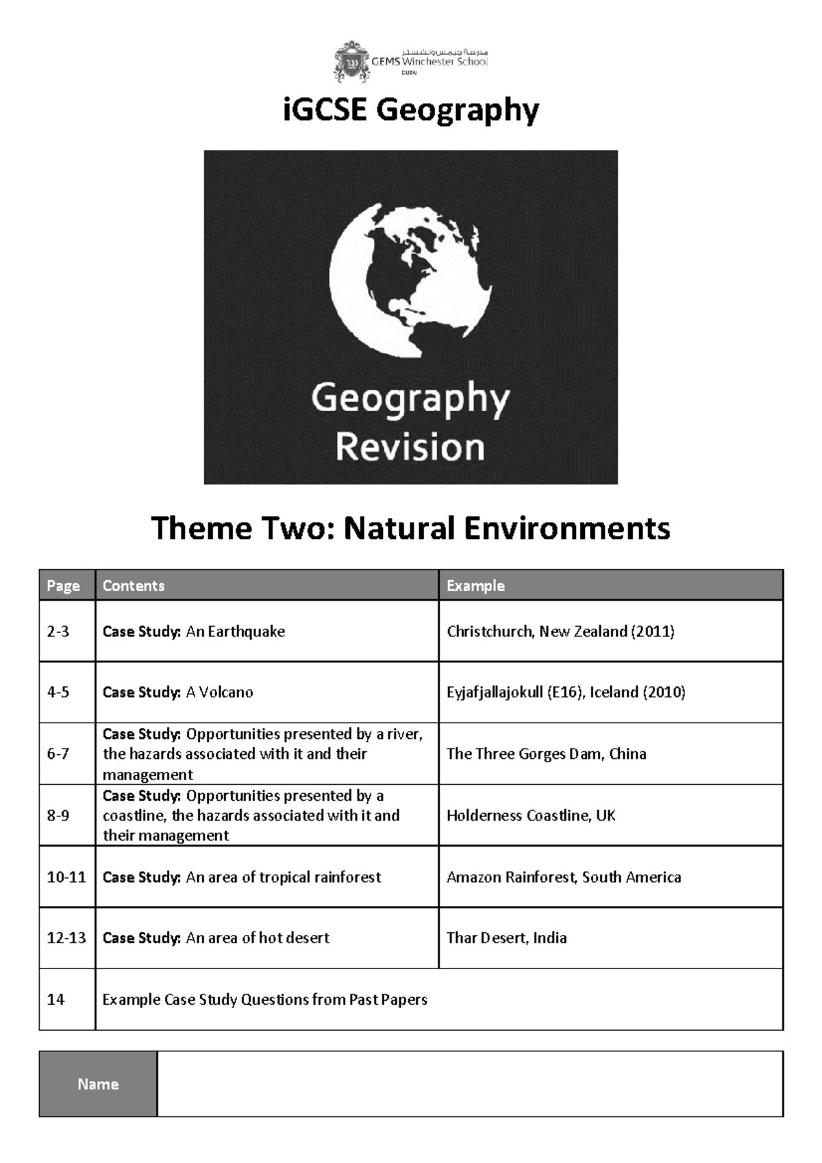 how to write a case study geography igcse