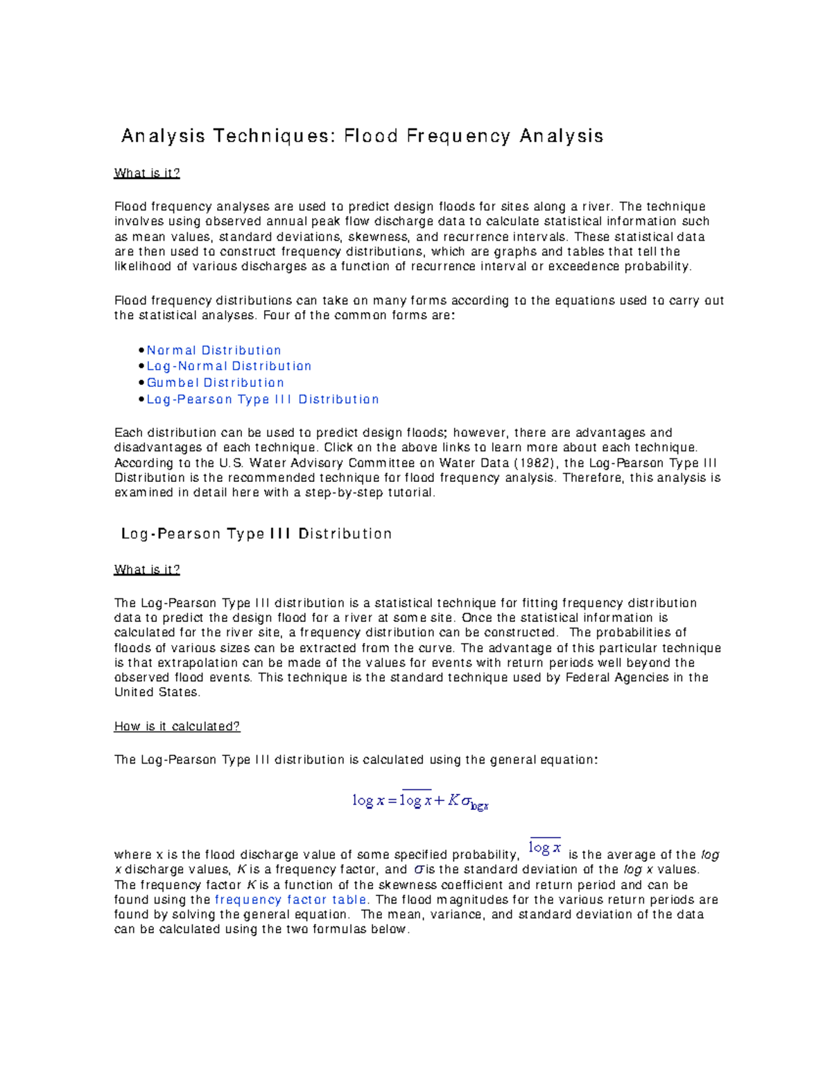 Flood Frequency Analysis Techniques - An a ly sis Te ch n i q u e s: Fl ...