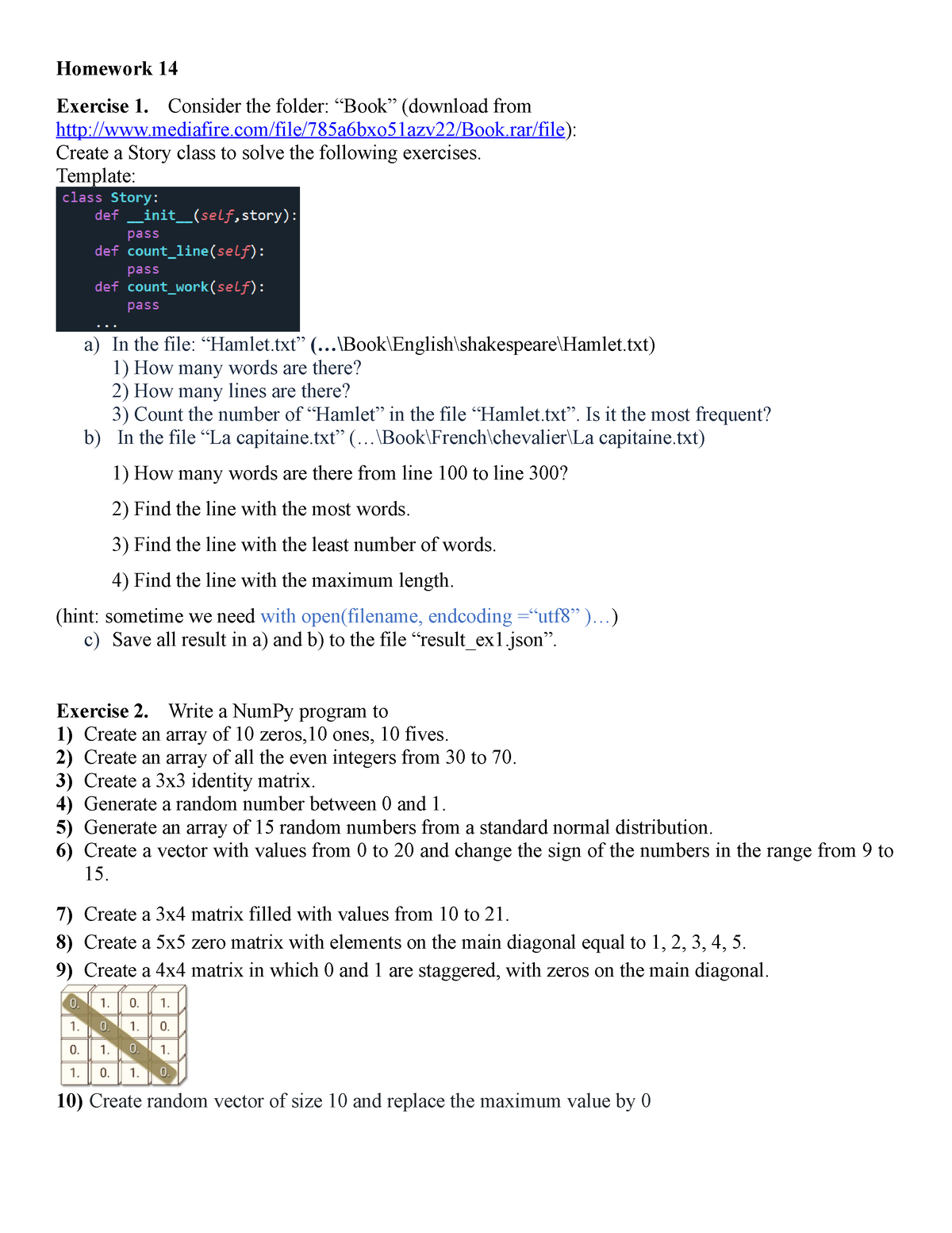 python homework examples