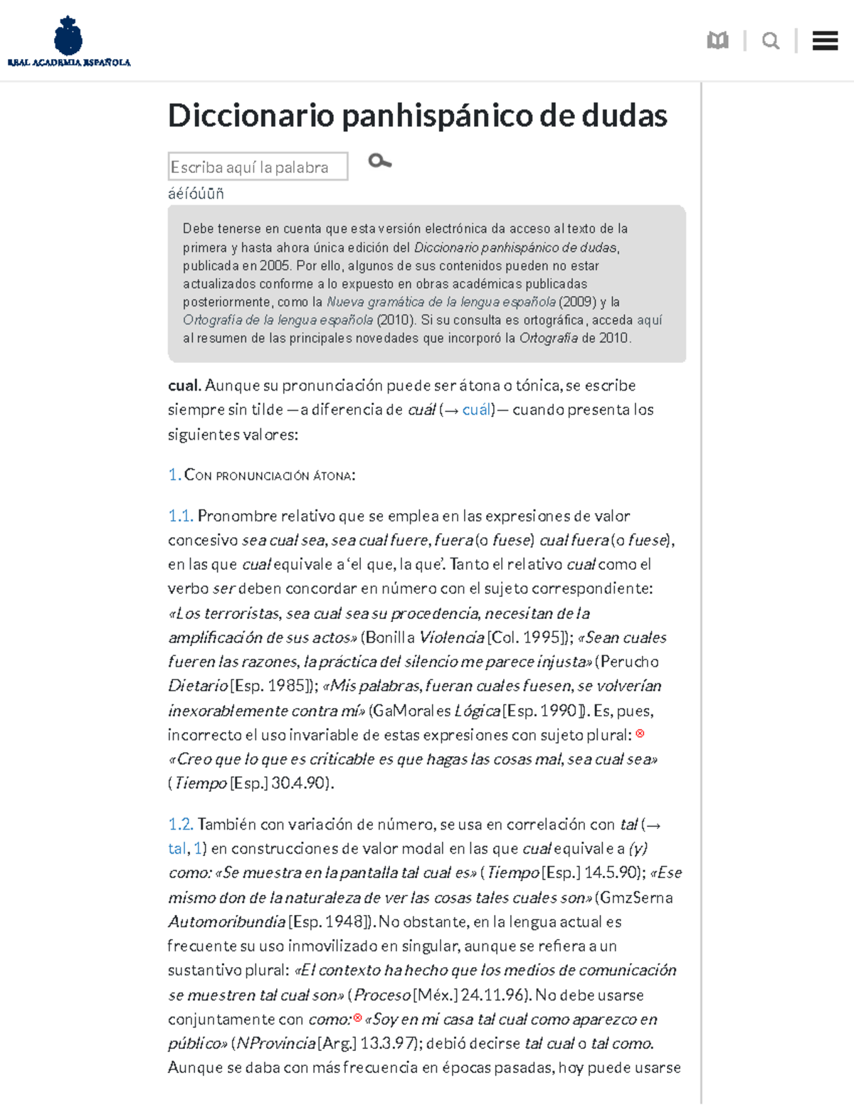 Cual Diccionario Panhispánico De Dudas RAE - Asale - Diccionario ...