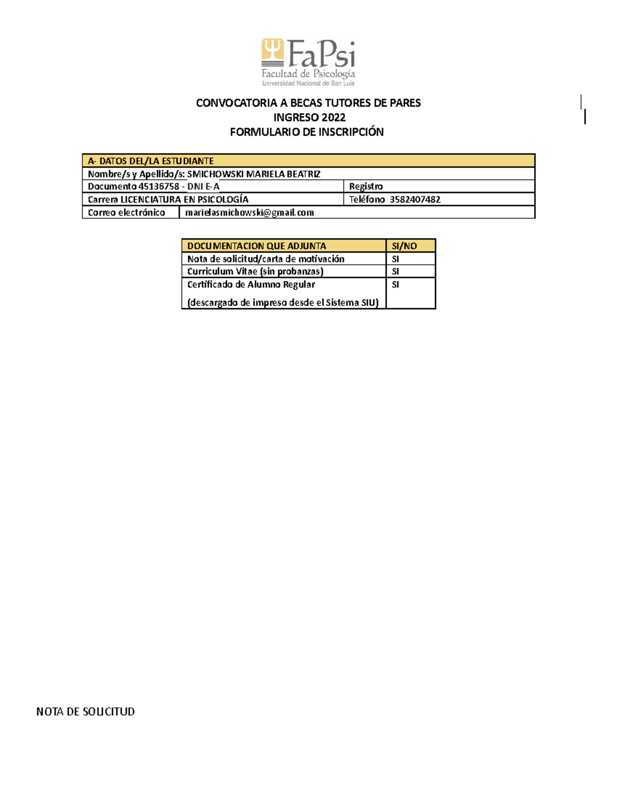 Formulario Inscripcion Becas Tutores DE Pares 2022 - CONVOCATORIA A ...
