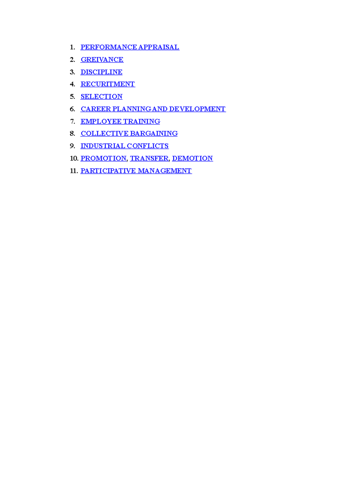 HRM handout - Latest descriptions for related courses - 1. PERFORMANCE ...