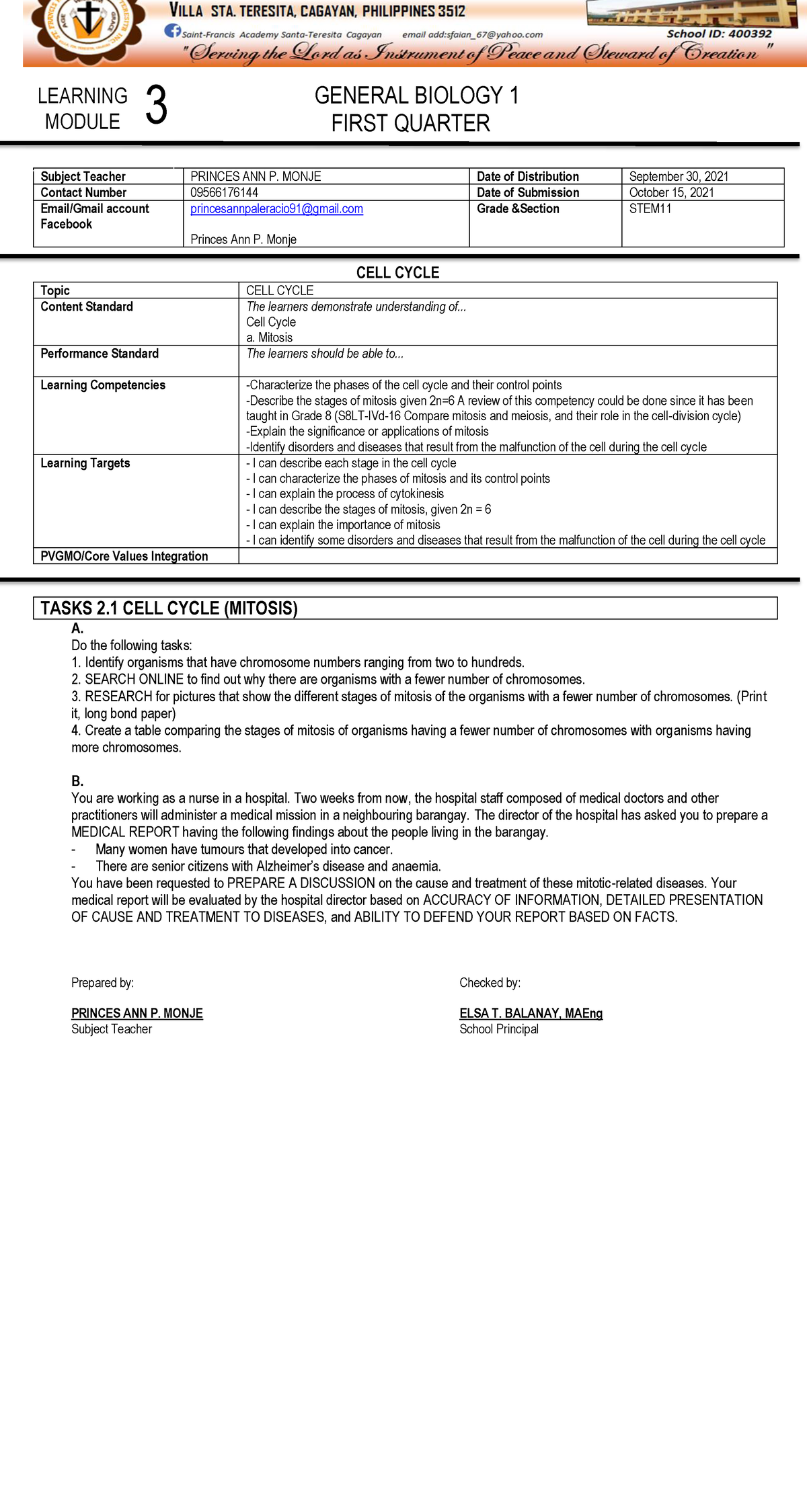 General Biology 1 Grade 11 Stem - GENERAL BIOLOGY 1 FIRST QUARTER ...