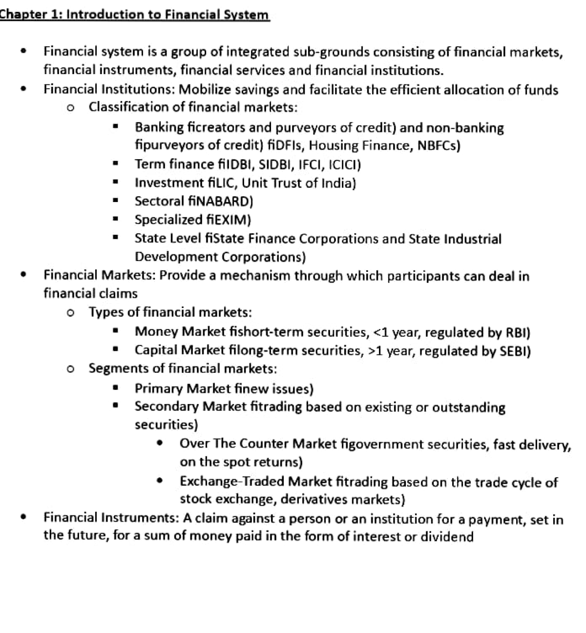 Financial System - MUST READ NOTES - Chapter 1: Introduction To ...