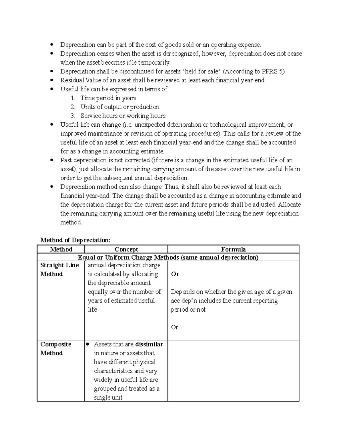 Depreciation Notes - Depreciation can be part of the cost of goods sold ...