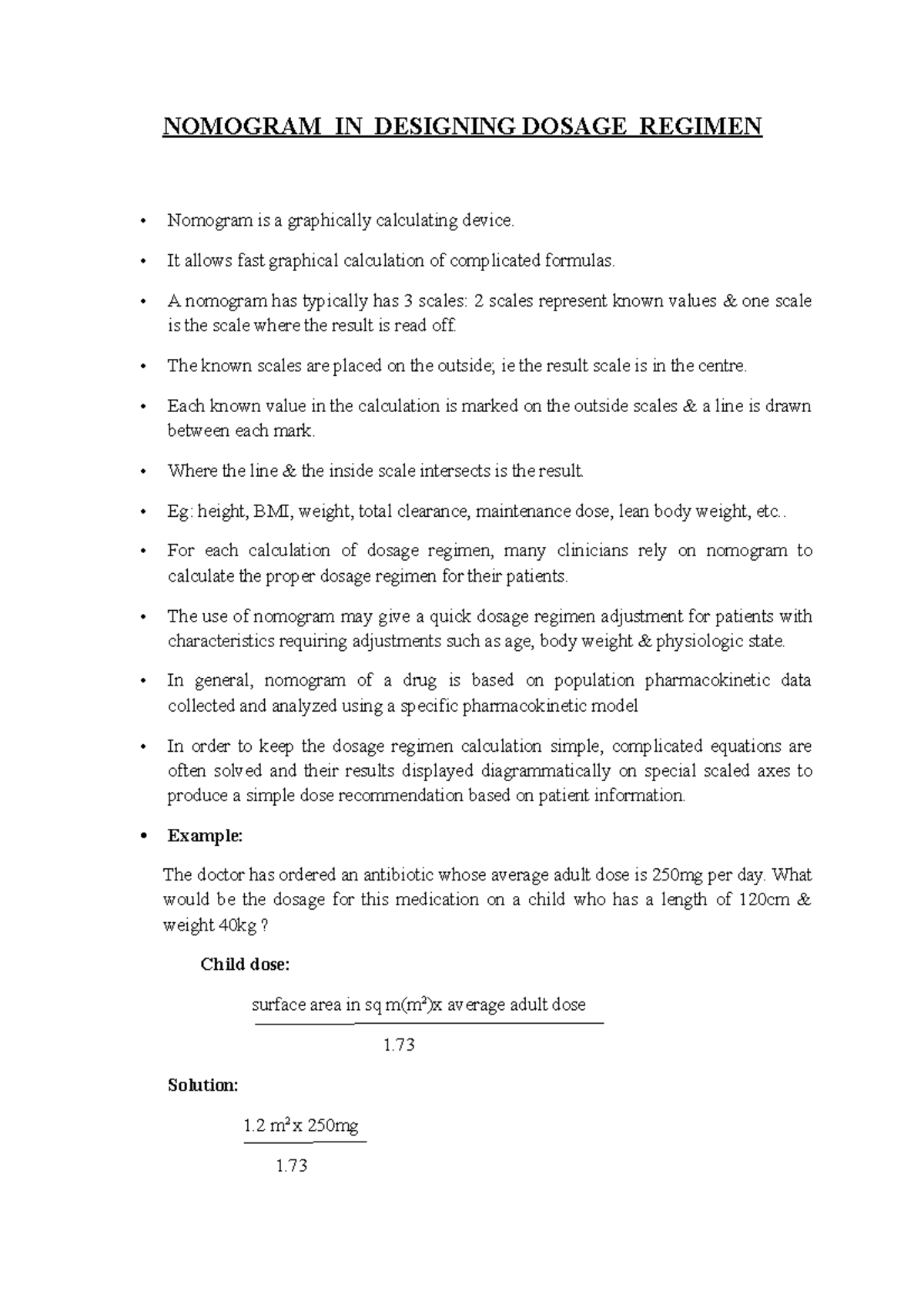 2. Nomogram IN Designing Dosage Regimen - NOMOGRAM IN DESIGNING DOSAGE ...