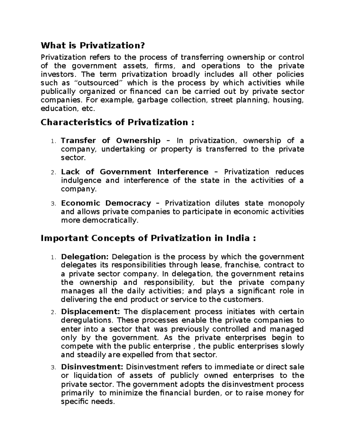 What is Privatization - This is all about the concept of privatisation ...
