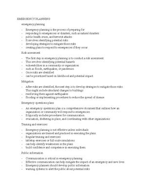 Emergency Planning Notes 2 - EMERGENCY PLANNING Multi-agency ...