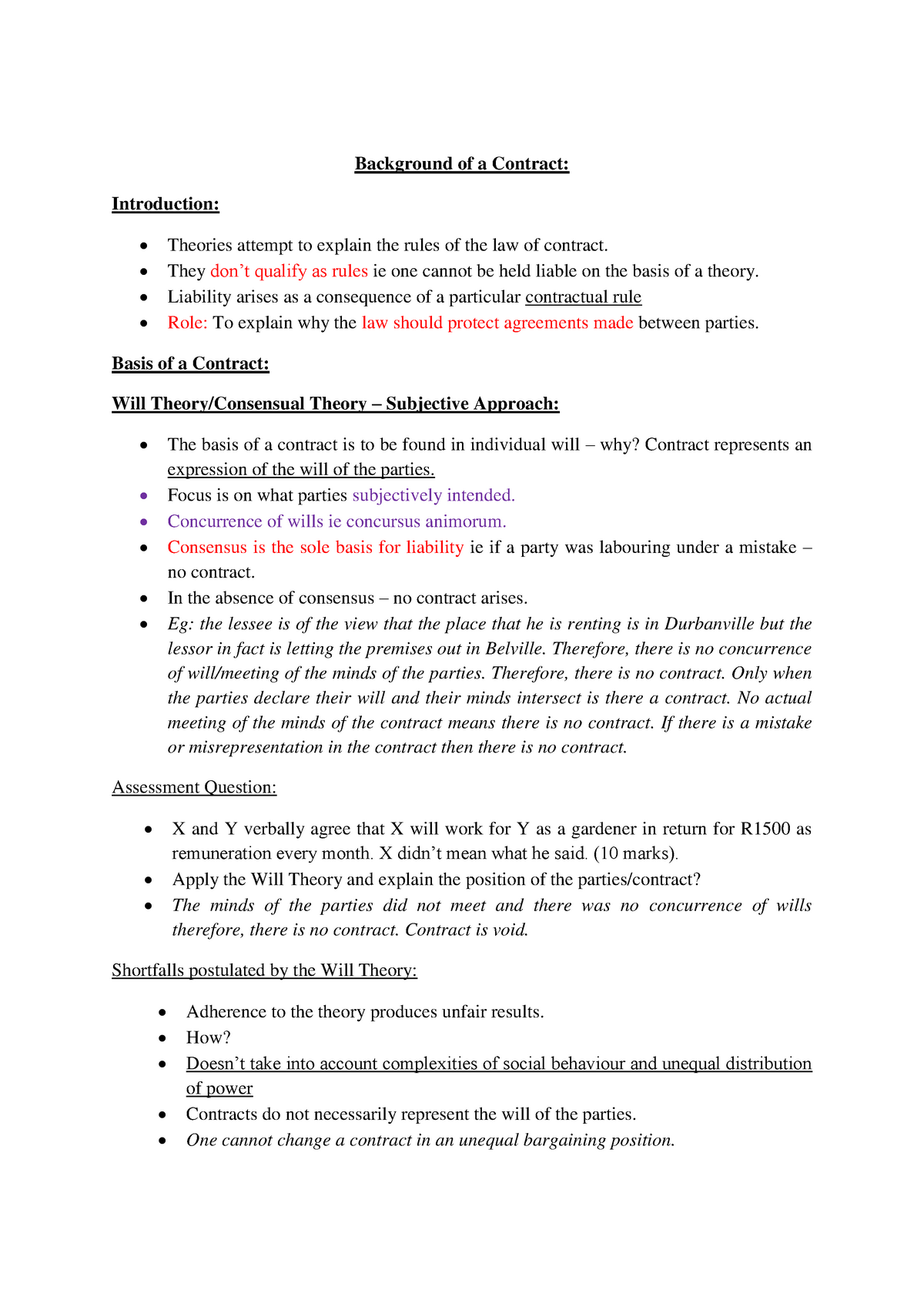 Topic 4 - Background of a Contract / Agreement - CNT 311 - UWC - Studocu