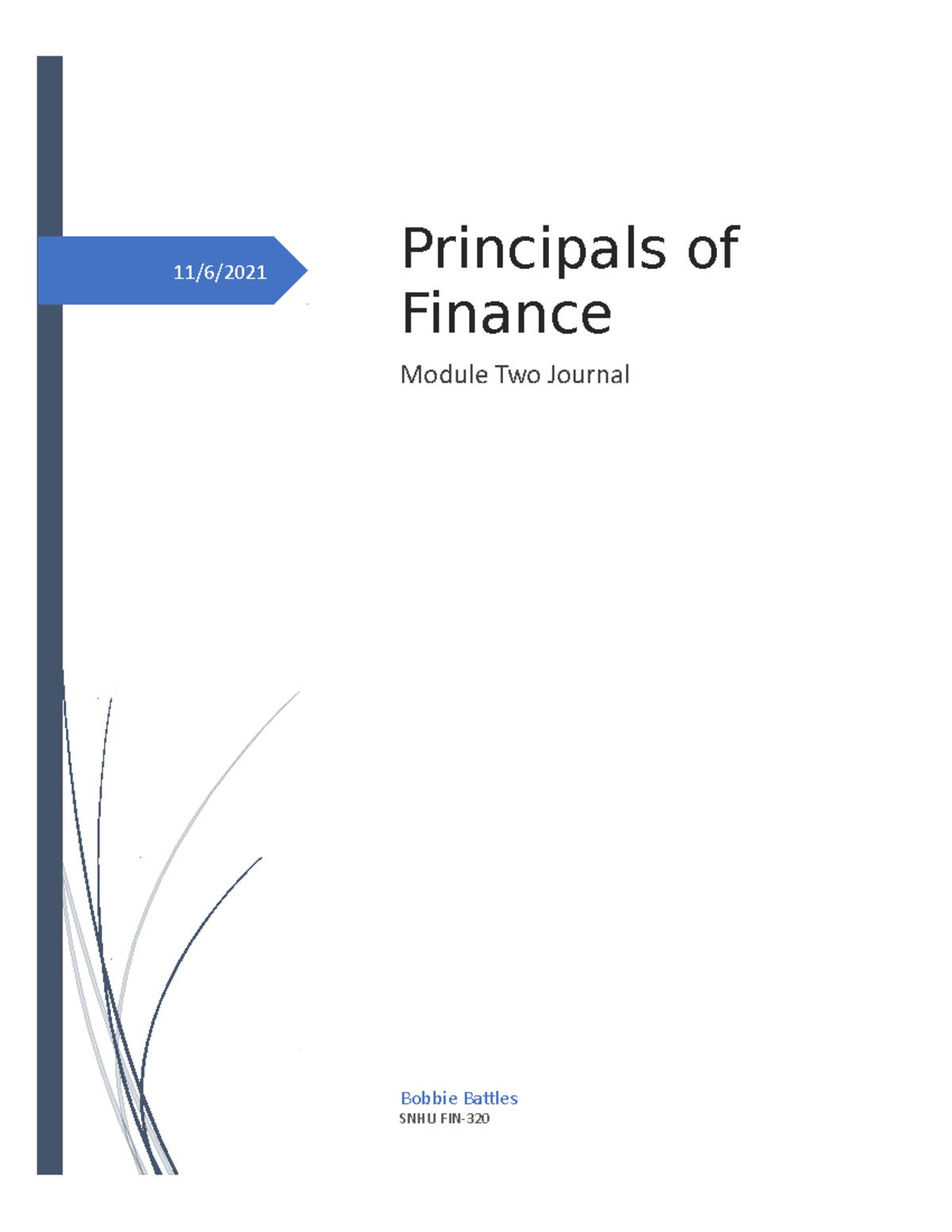 Module 2 Journal FIN 320 Southern New Hampshire University - 11/6 ...
