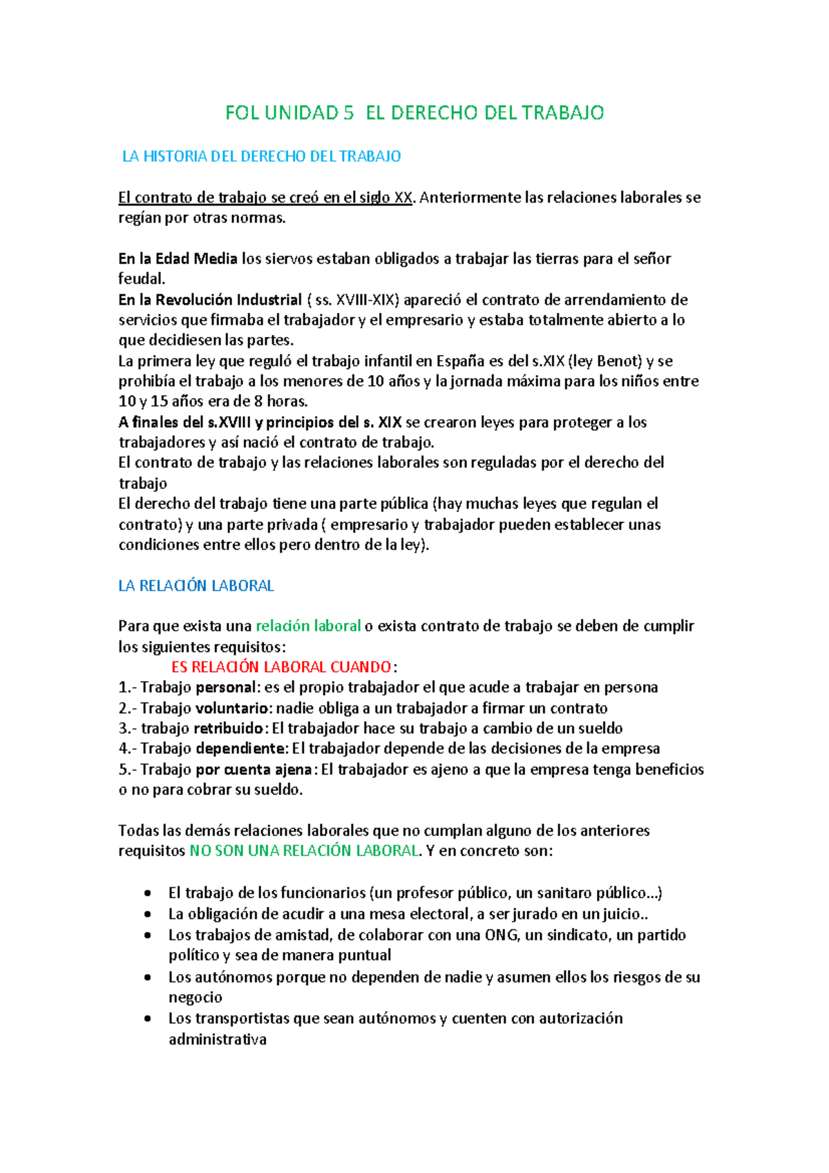 439635731 Fol Unidad 5 El Derecho Del Trabajo - FOL UNIDAD 5 EL DERECHO ...