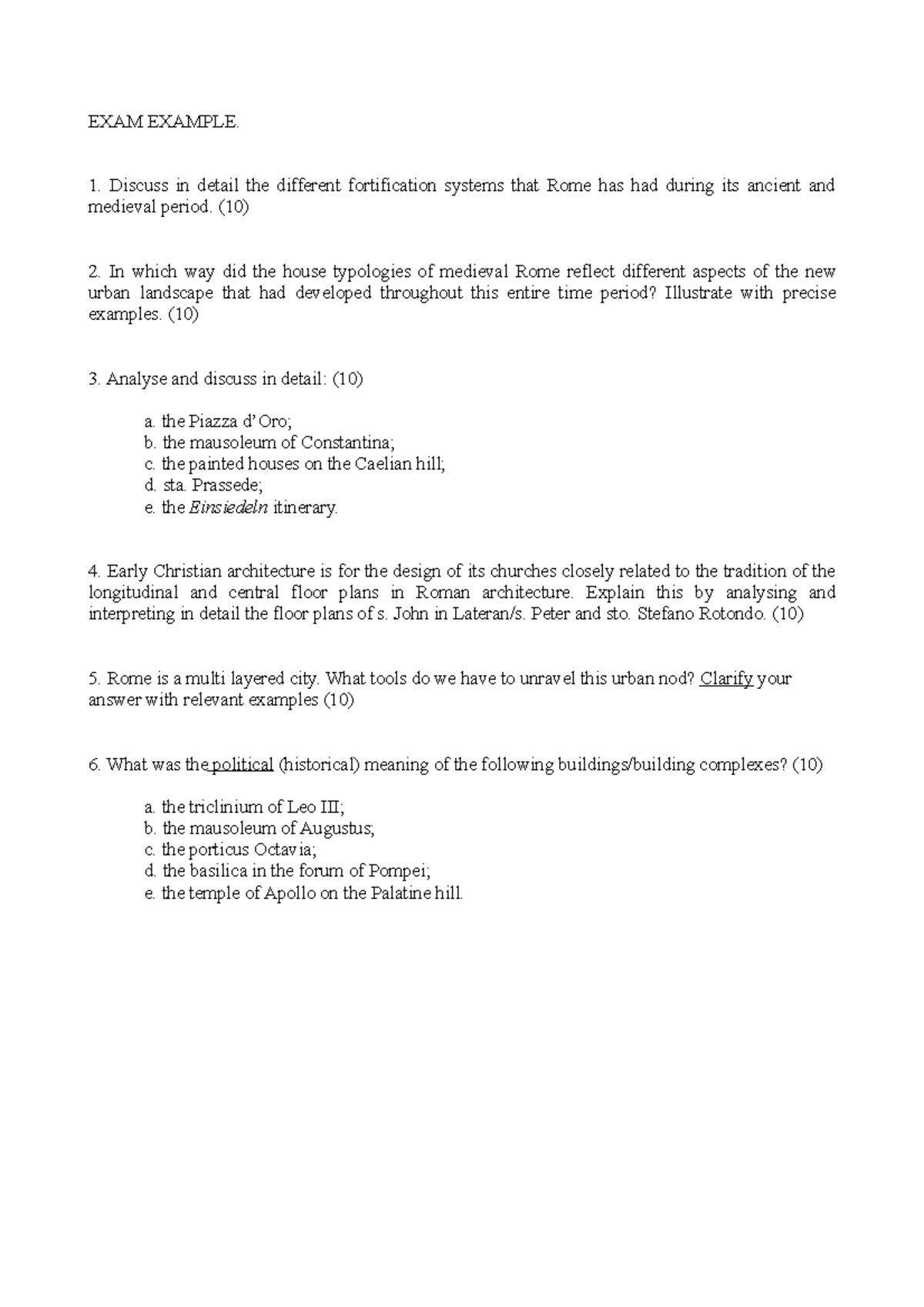 EXAM Example EXAM EXAMPLE. Discuss in detail the different