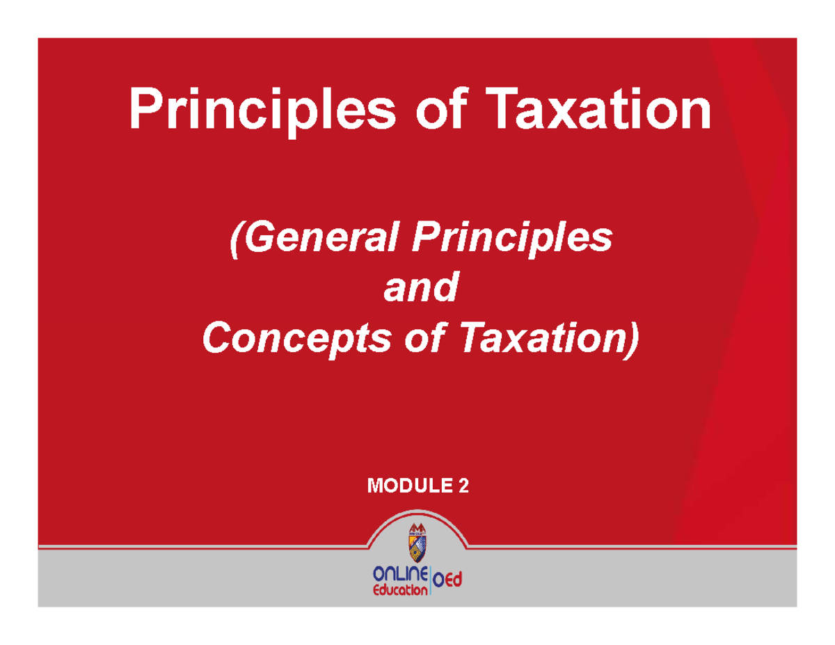 5. W2-Module Principles of Taxation ppt - Principles of Taxation ...