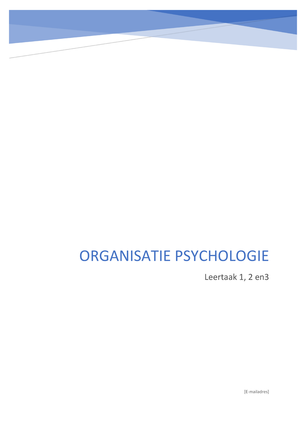 Organisatie Psychologie Casus 2016-2017 - ORGANISATIE PSYCHOLOGIE ...