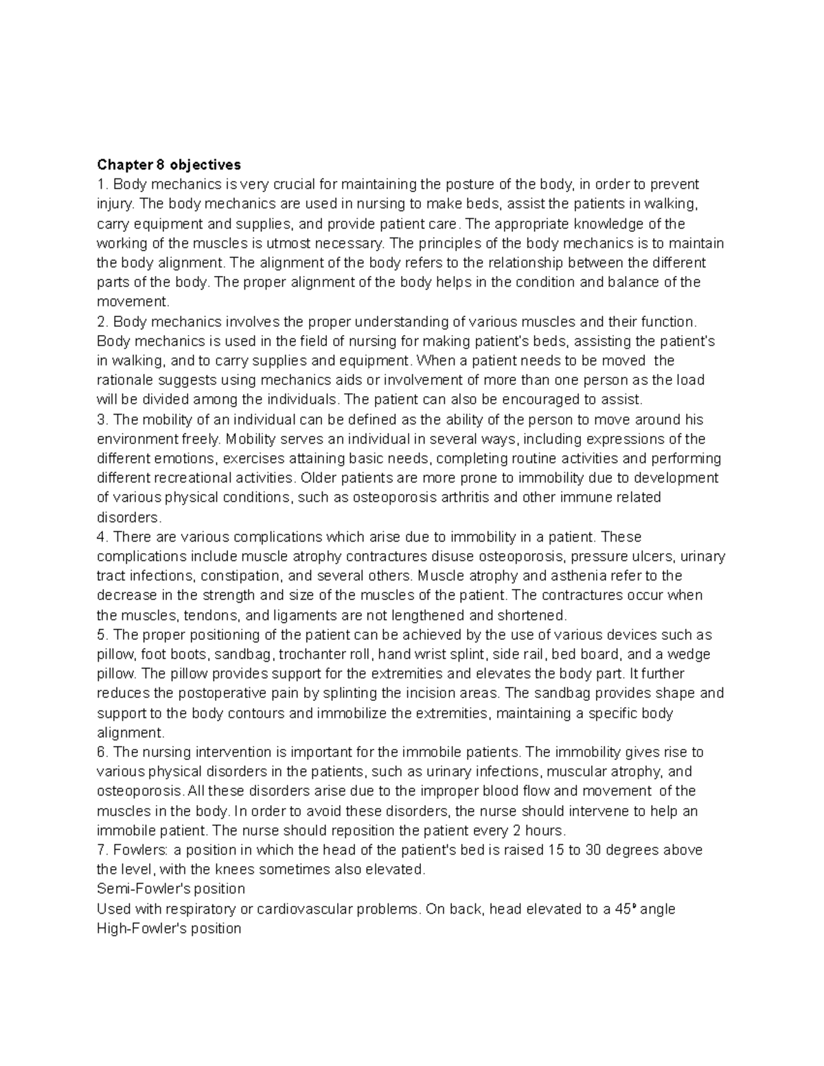 Ch 8 obj - chapters for fundamentals classroom work, students did ...