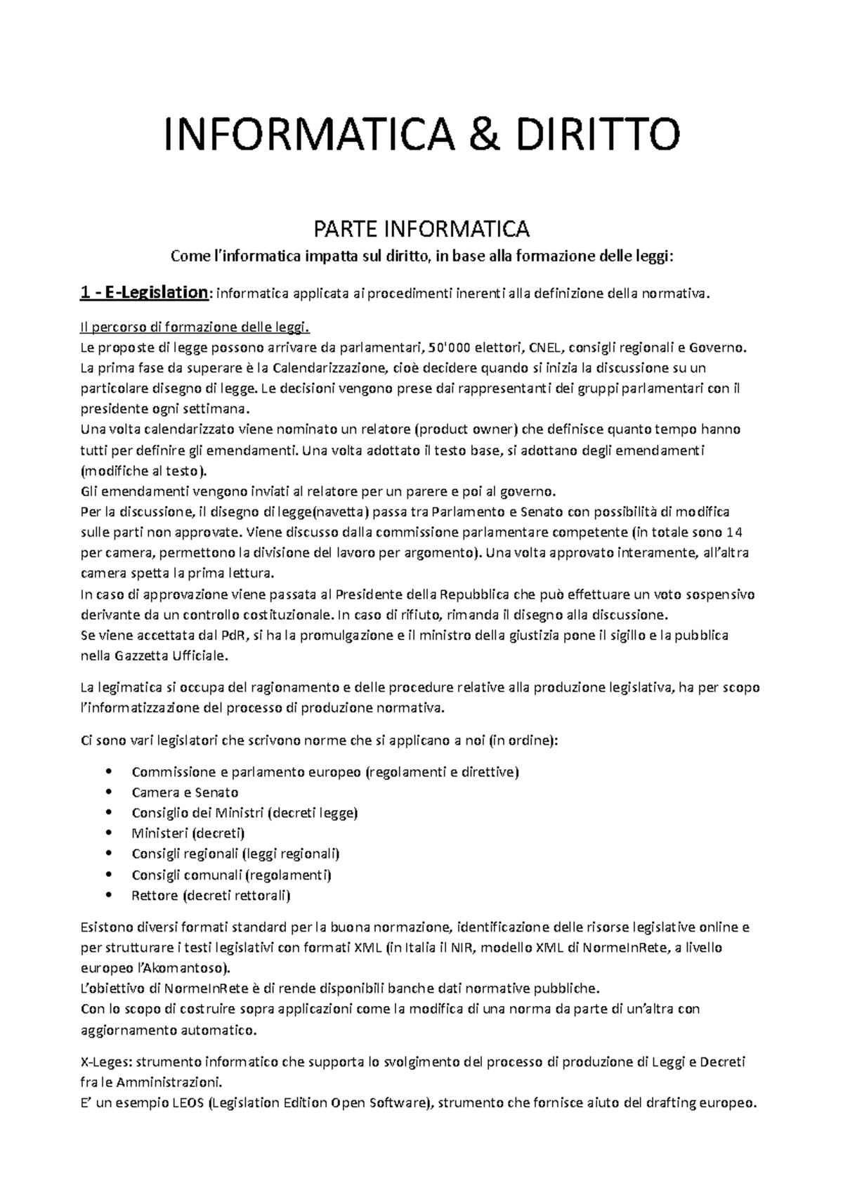 Riassunto parte informatica - INFORMATICA & DIRITTO PARTE INFORMATICA ...