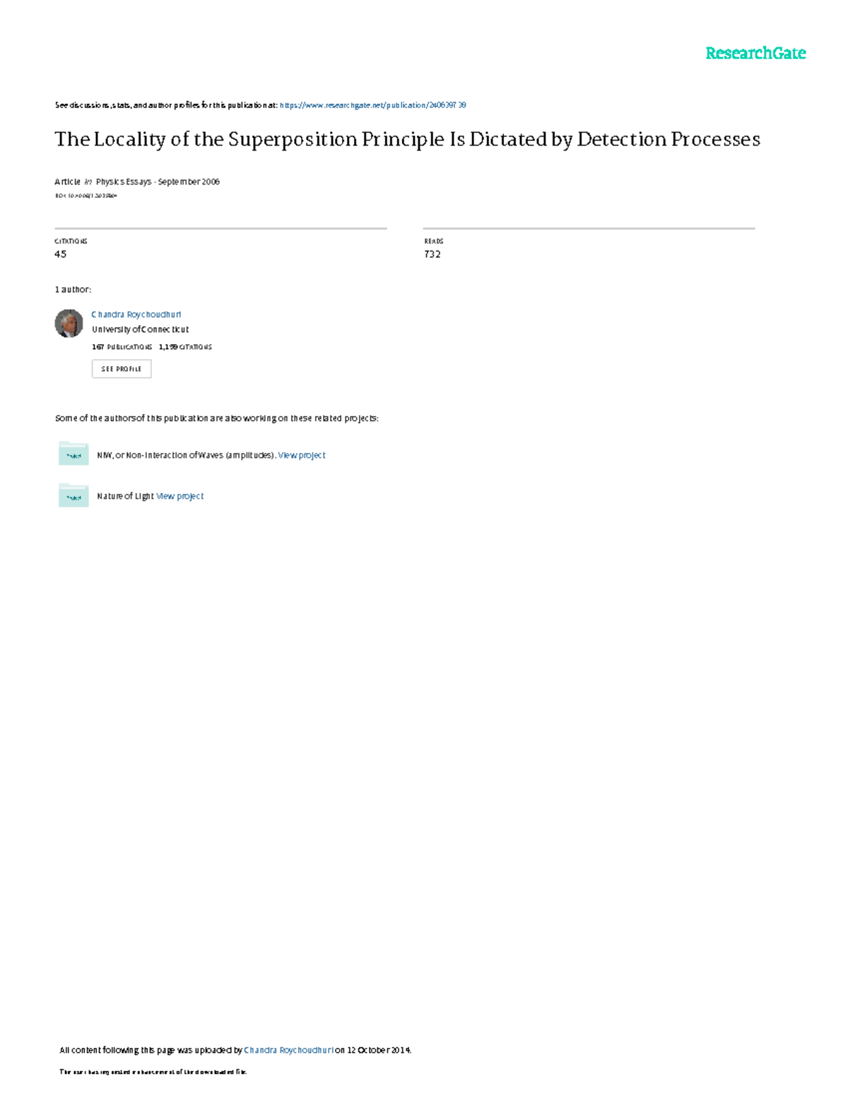 The Locality of the Superposition Principle Is Dic - See discussions ...