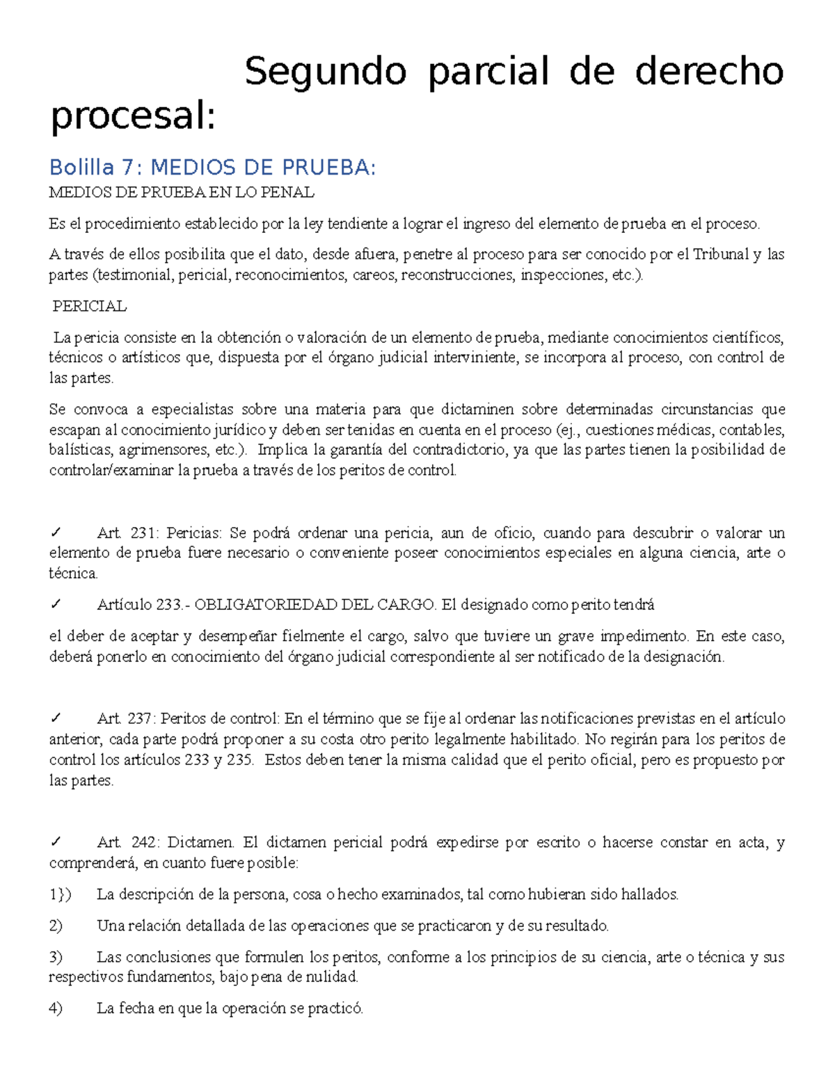 2do Parcial Procesal Penal - Segundo Parcial De Derecho Procesal ...