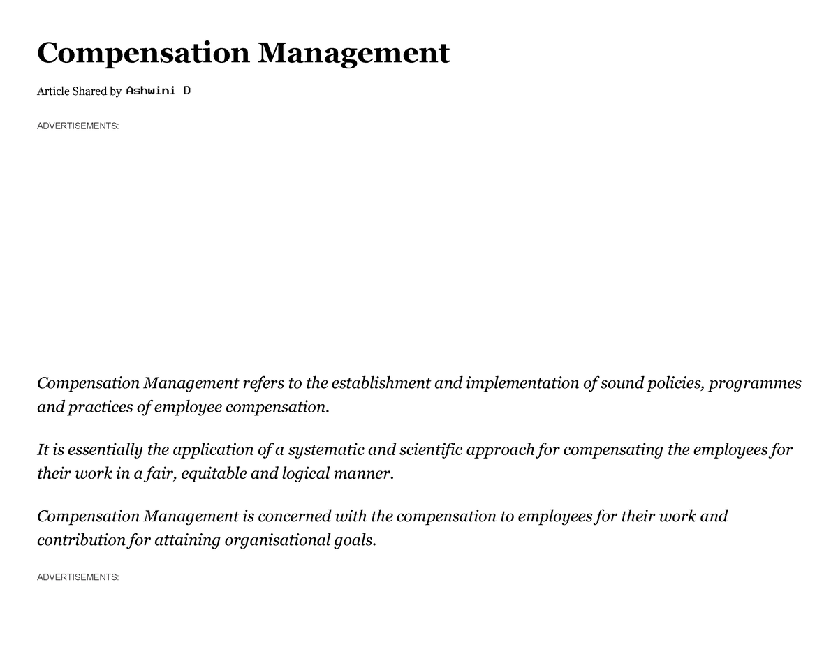 compensation-management-meaning-concept-objectives-and-functions