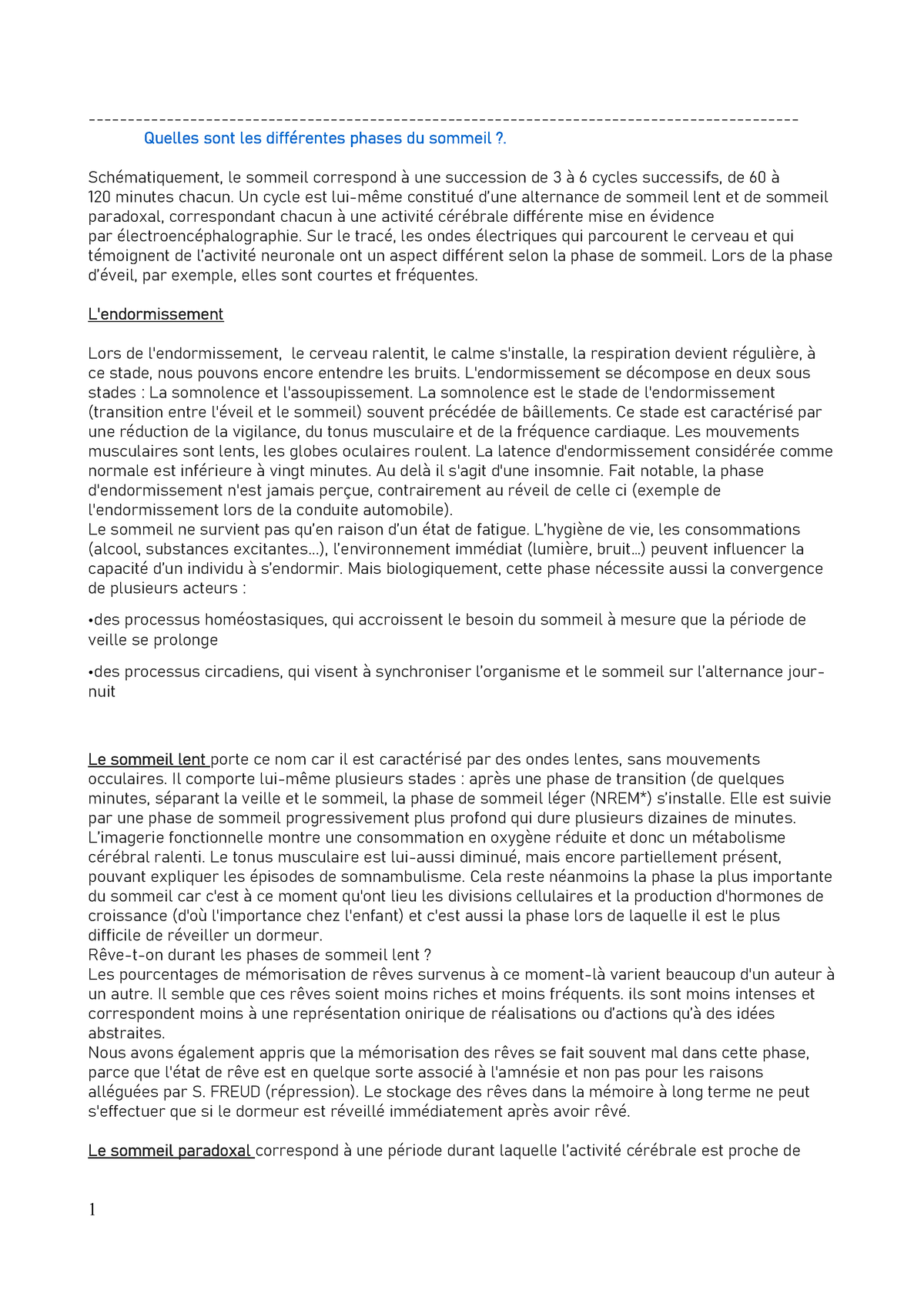 Les Differentes Phases Du Sommeil Sch Matiquement Le Sommeil Correspond Une Succession De