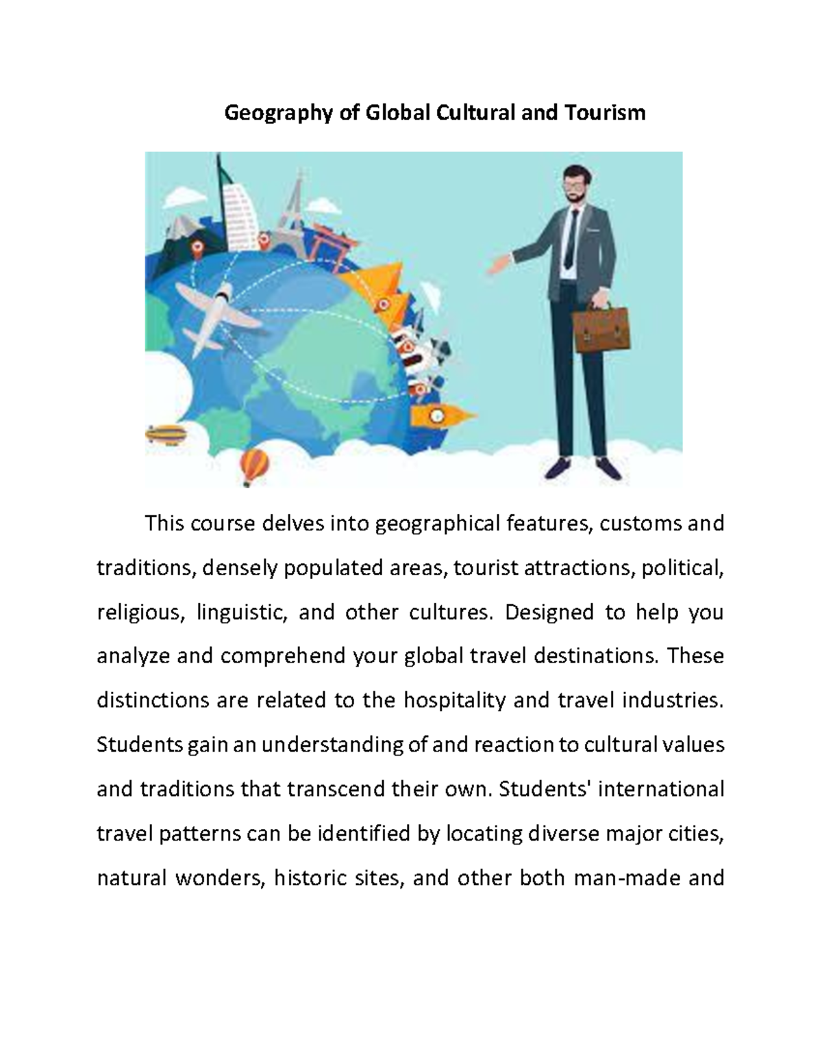 What Is Global Culture And Tourism Geography