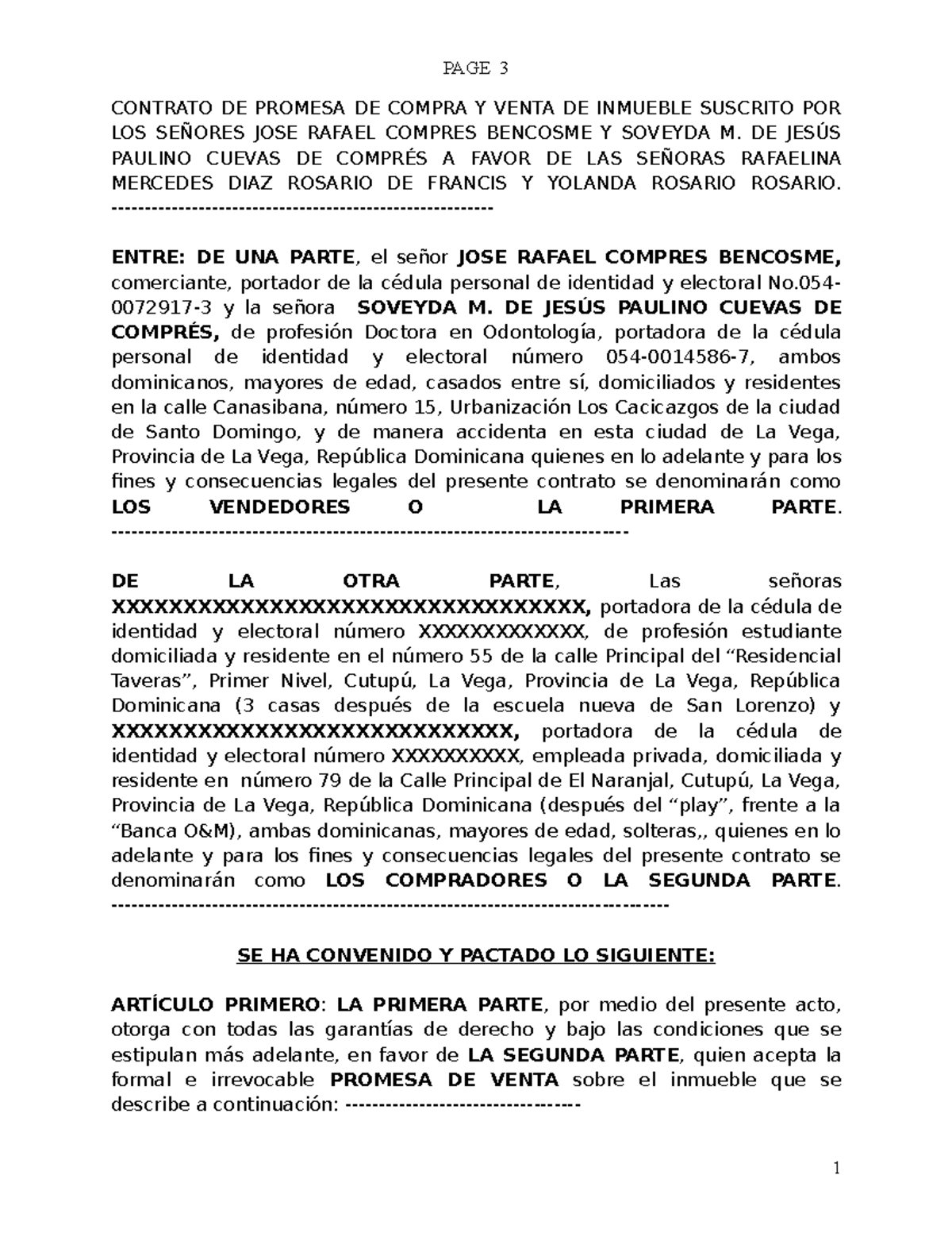 Contrato Modelo Condicional Compres - CONTRATO DE PROMESA DE COMPRA Y ...