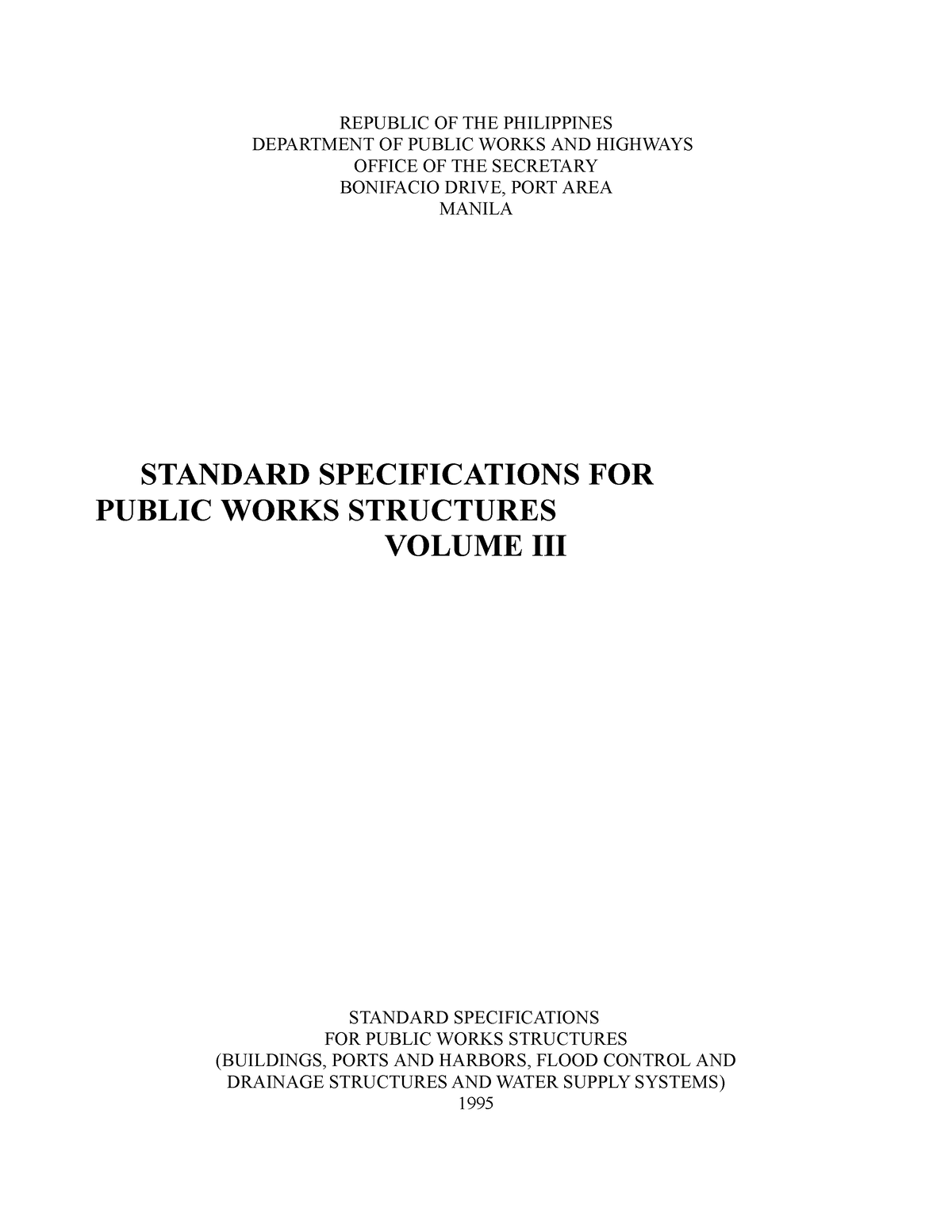 Dpwh-volume-3docx - Very Good - REPUBLIC OF THE PHILIPPINES DEPARTMENT ...