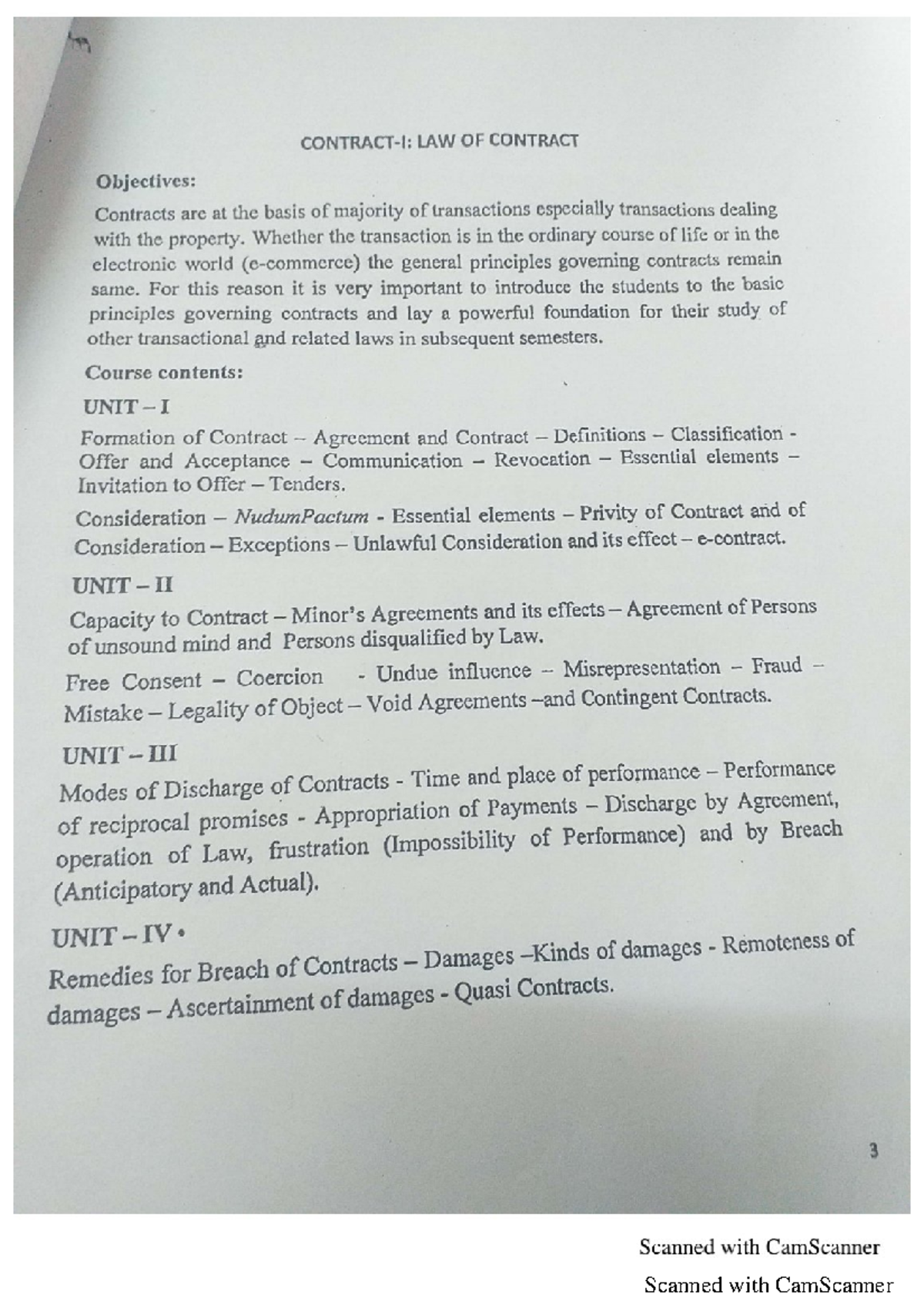 CONTRACT 1 BA LLB - Co stitutional law - Scanned with CamScanner ...