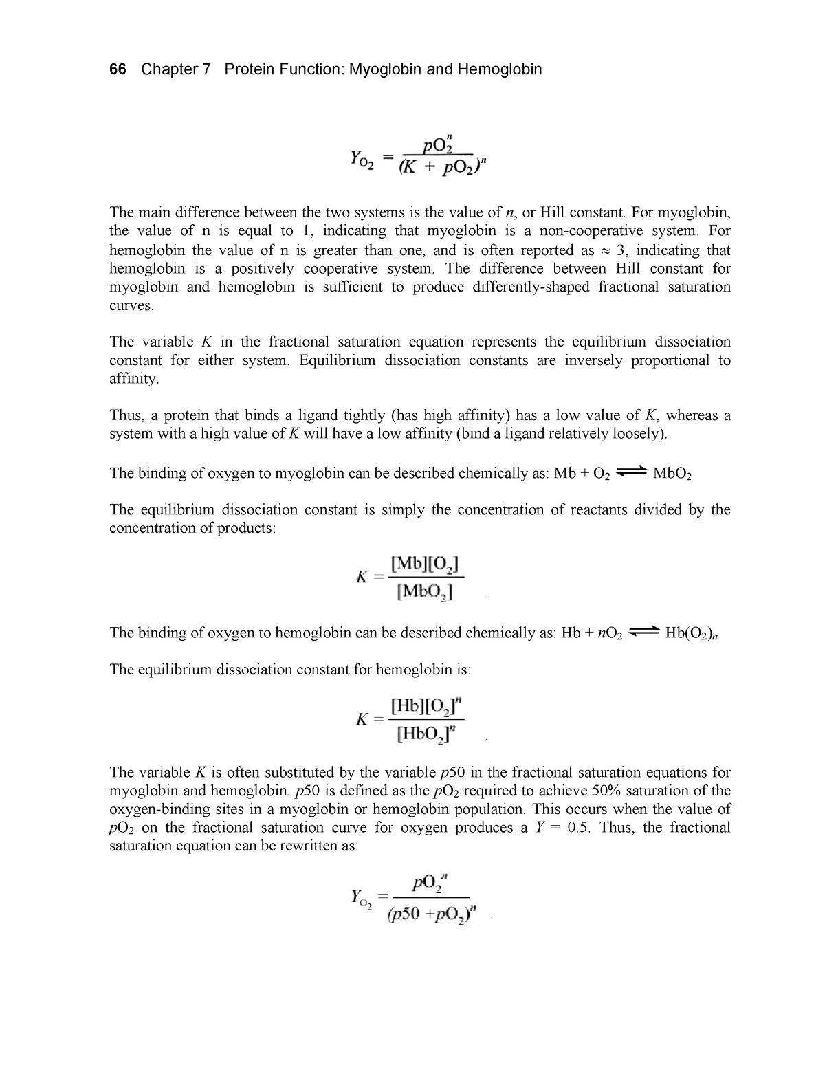 Biochemistry-26 - N/A - 66 Chapter 7 Protein Function: Myoglobin and ...