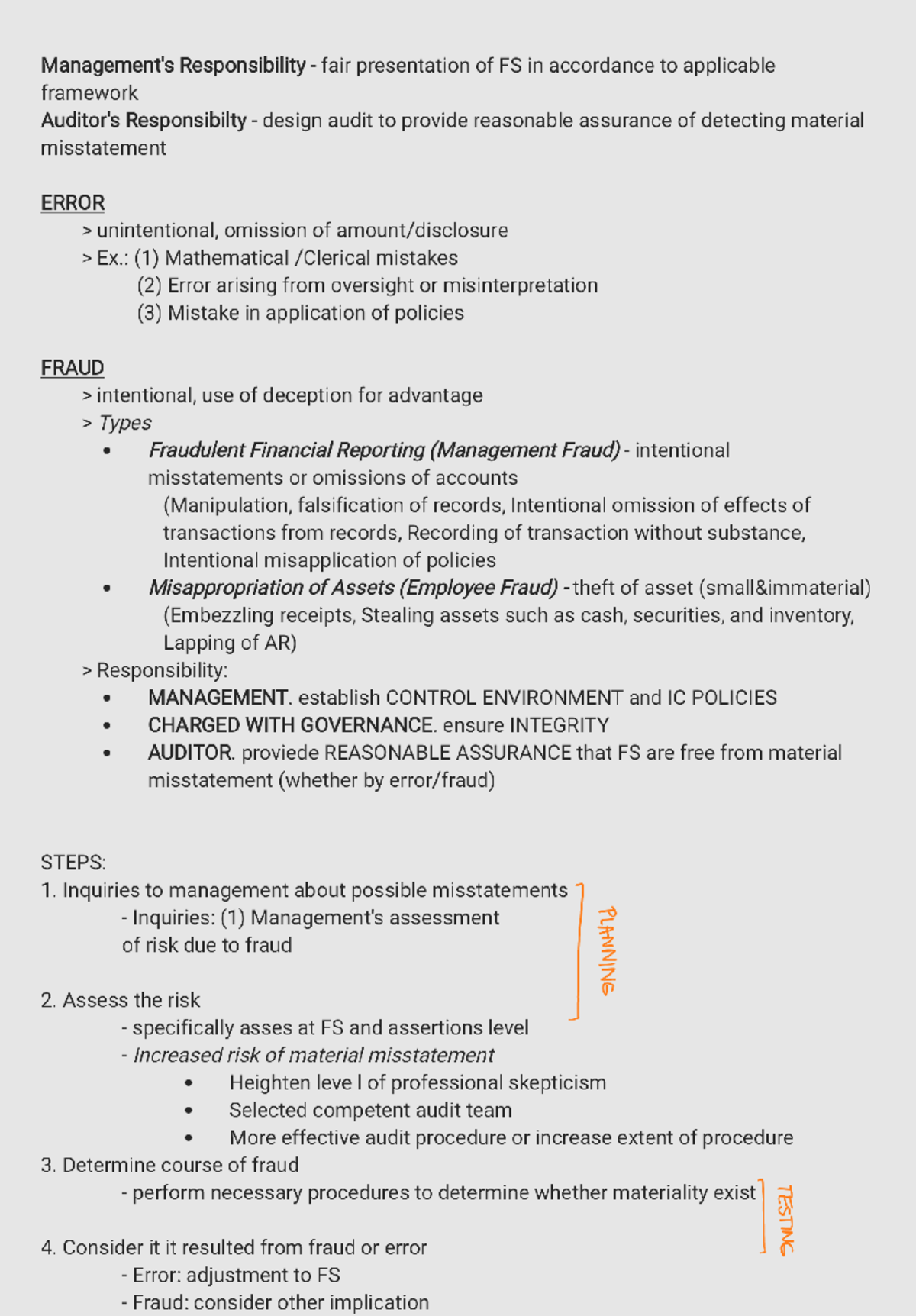 AAP Error, Fraud, Noncompliance - BS Accountancy - Studocu