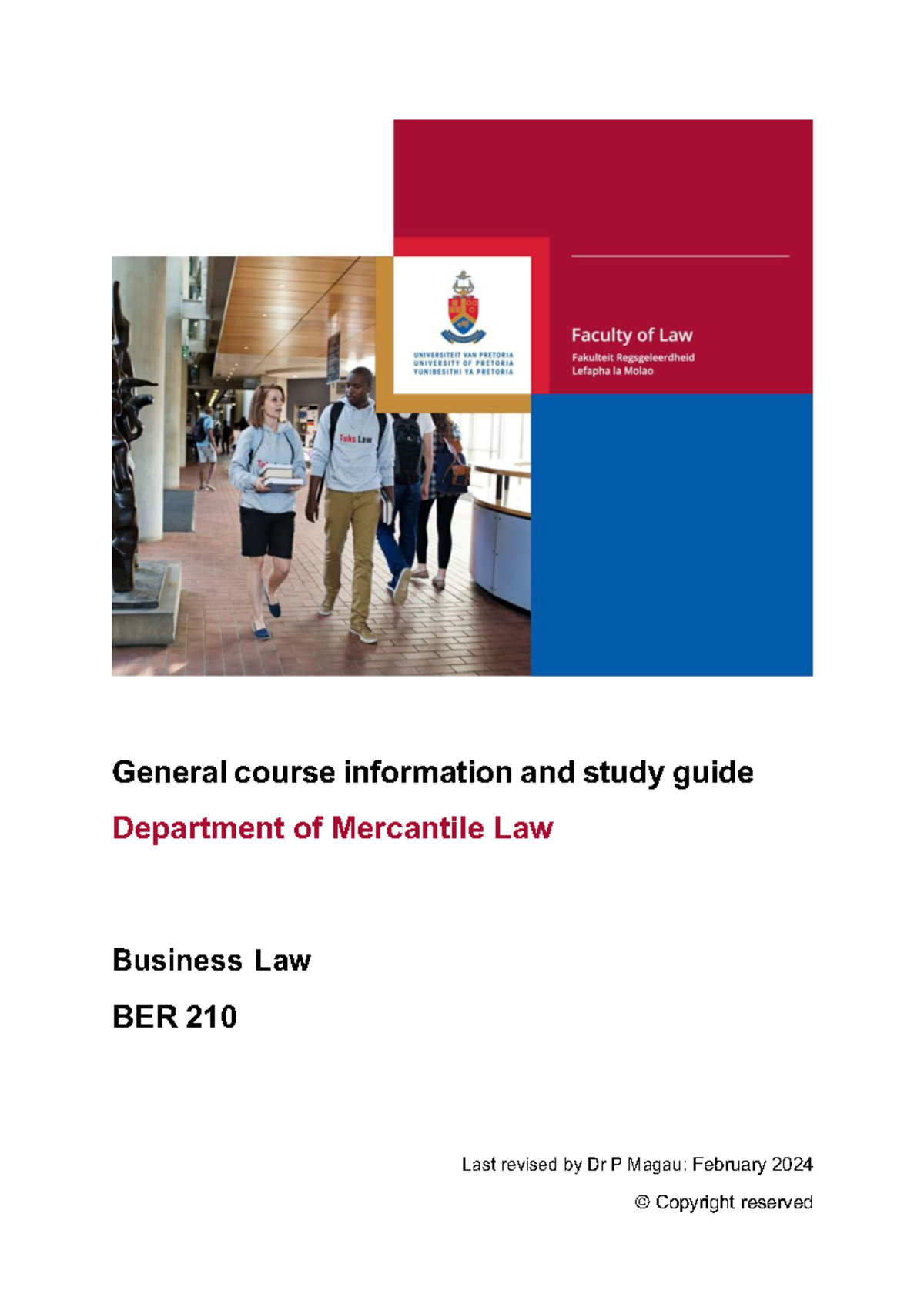 BER 210 Study nOTES General course information and study guide